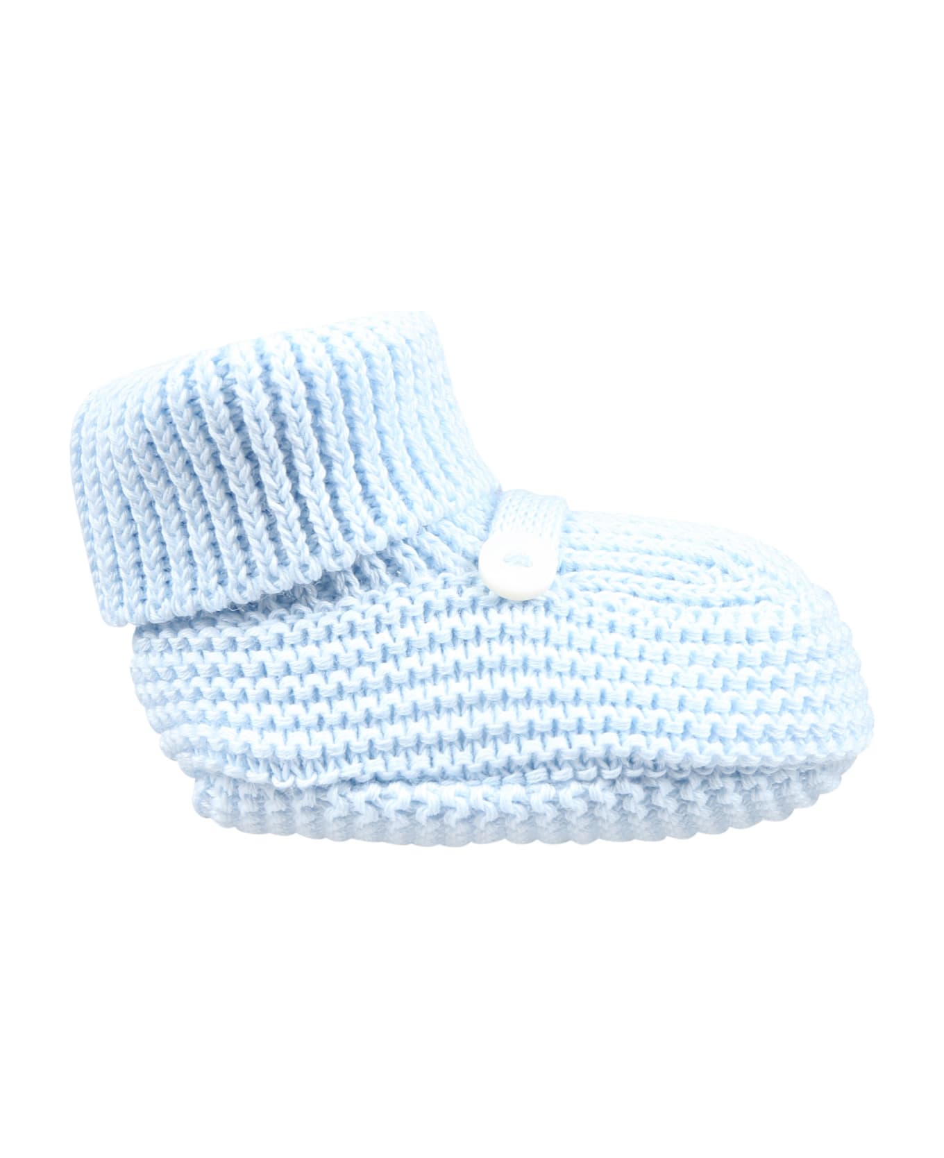 Little Bear Sky Blue Bootees For Baby Boy - Light Blue アクセサリー＆ギフト