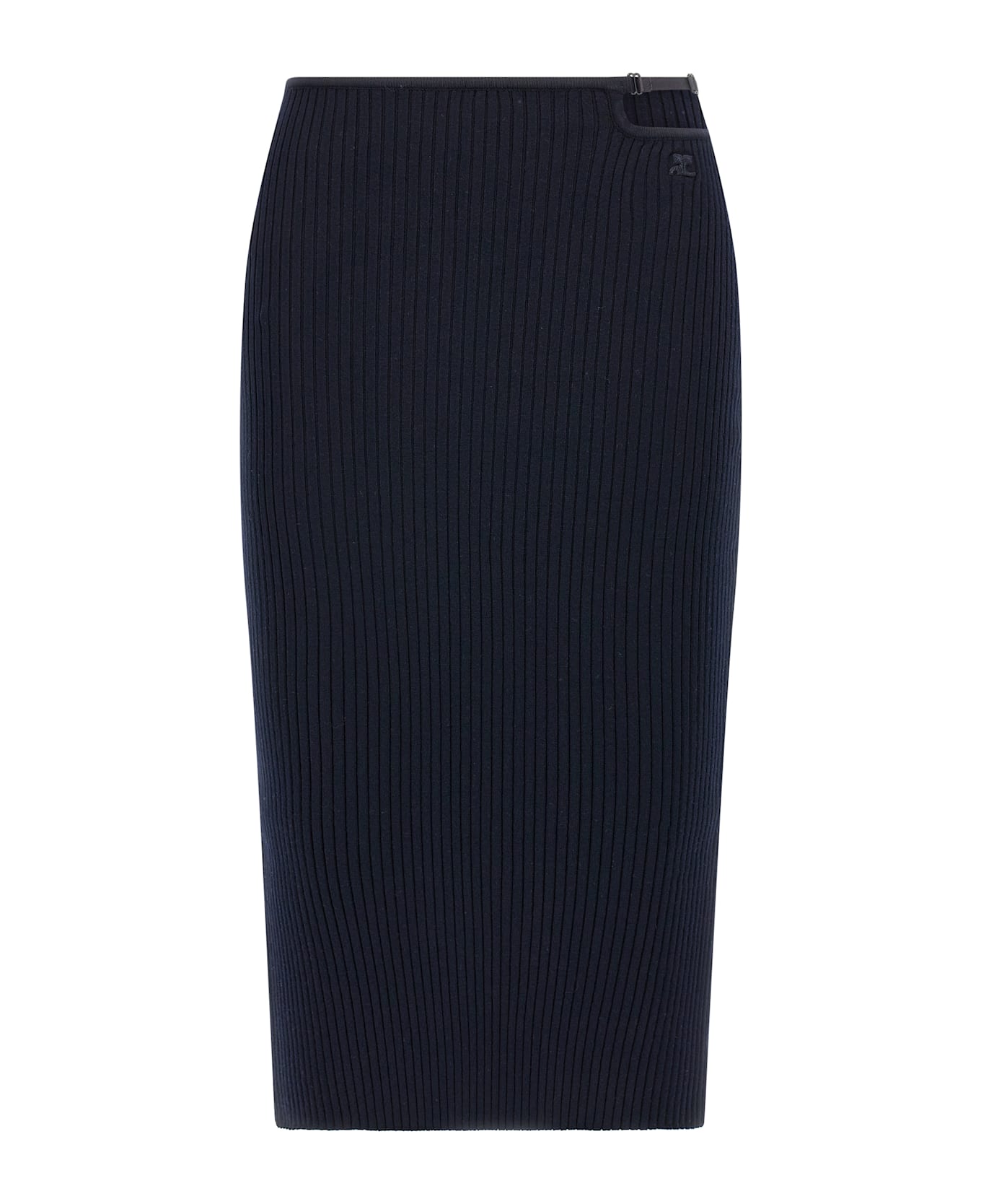 Courrèges 'loop Rib Knit' Skirt - Blue