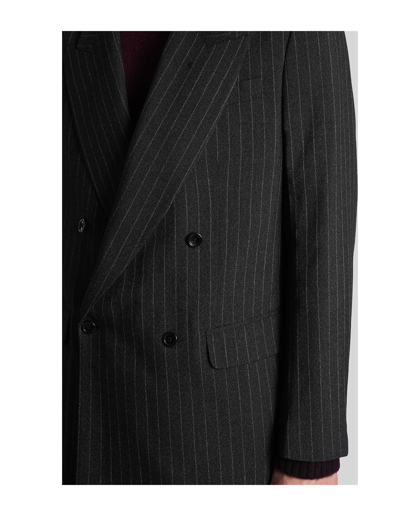 Paura Nicos Blazer In Grey Wool - grey