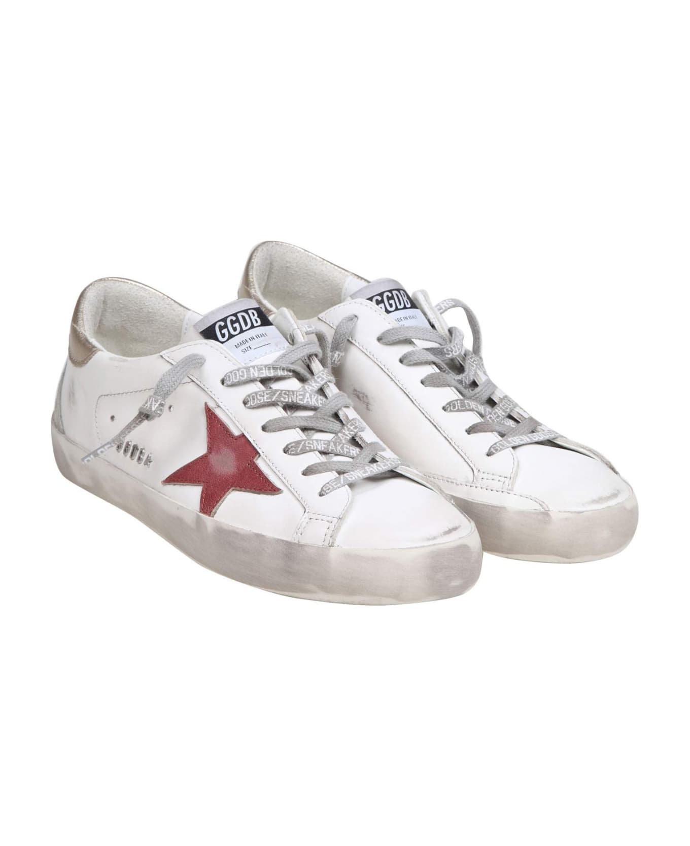 Golden Goose Super Star Sneakers - White/red