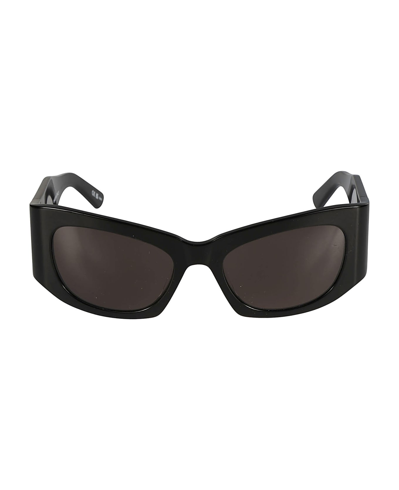Balenciaga Eyewear Flat Temple Logo Sided Sunglasses - Black/Grey