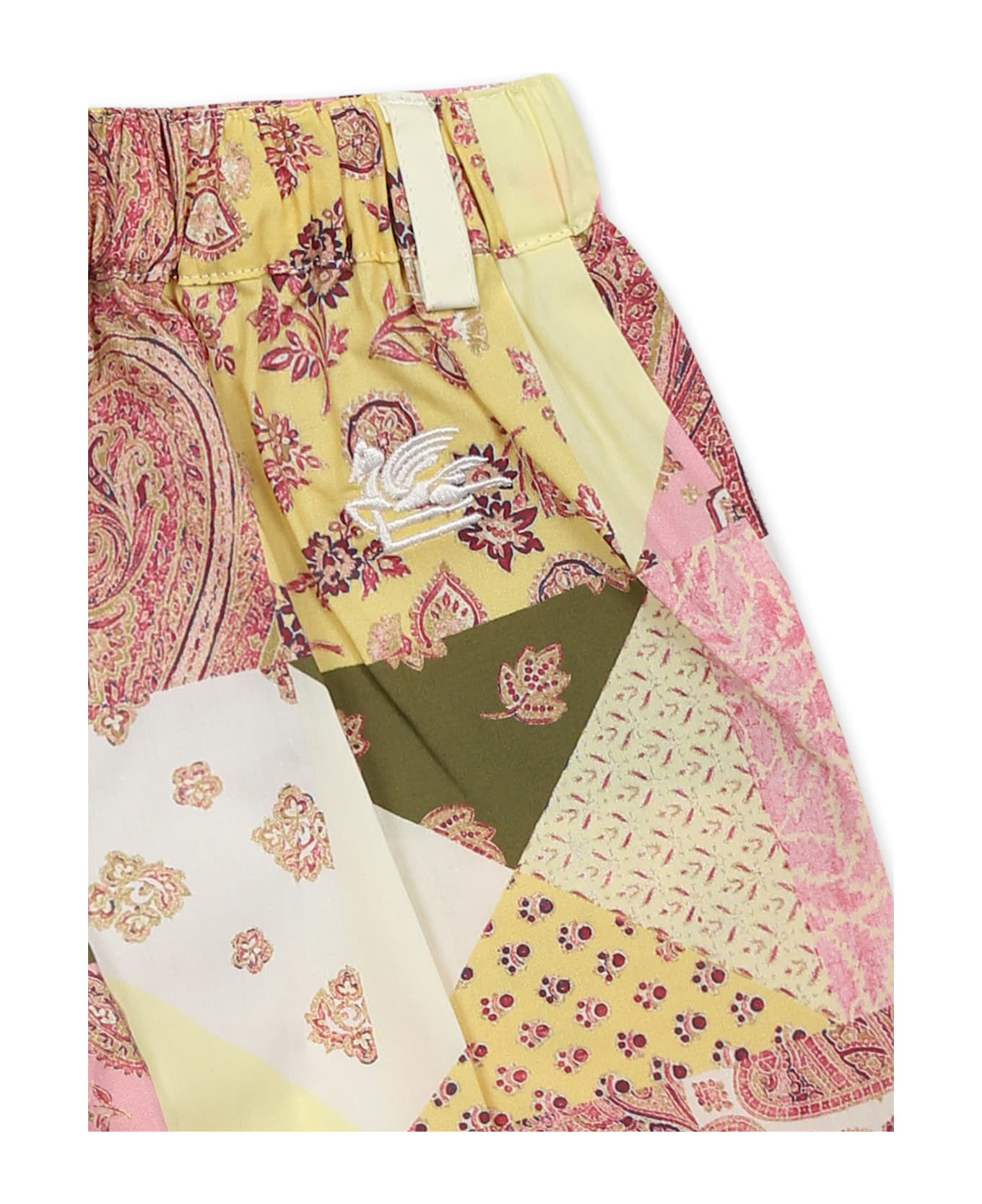 Etro Multicolor Shorts For Baby Girl With Paisley Patchwork Print - Multicolor