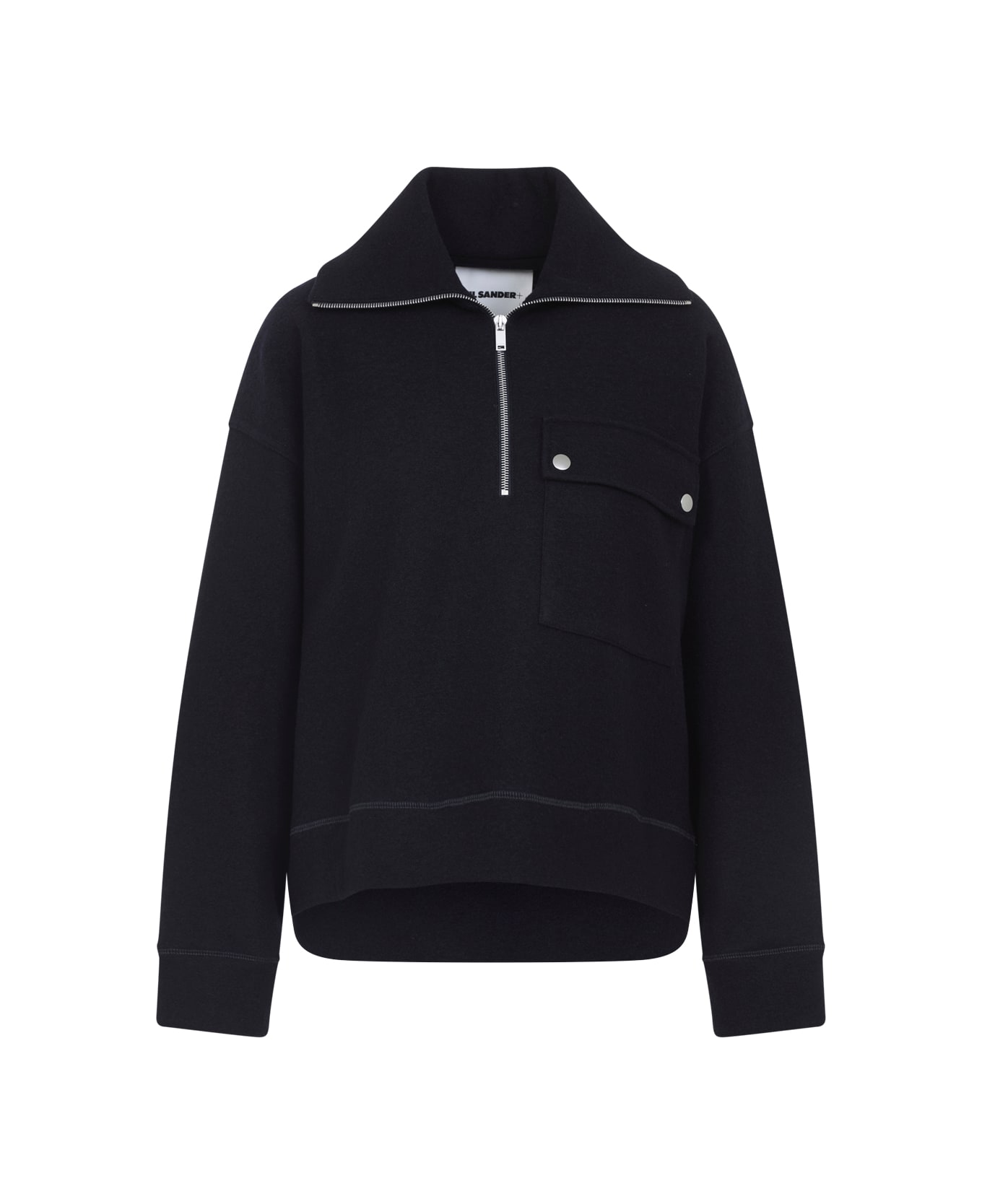 Jil Sander 124 Hn Long Sleeves Sweatshirt - Midnight