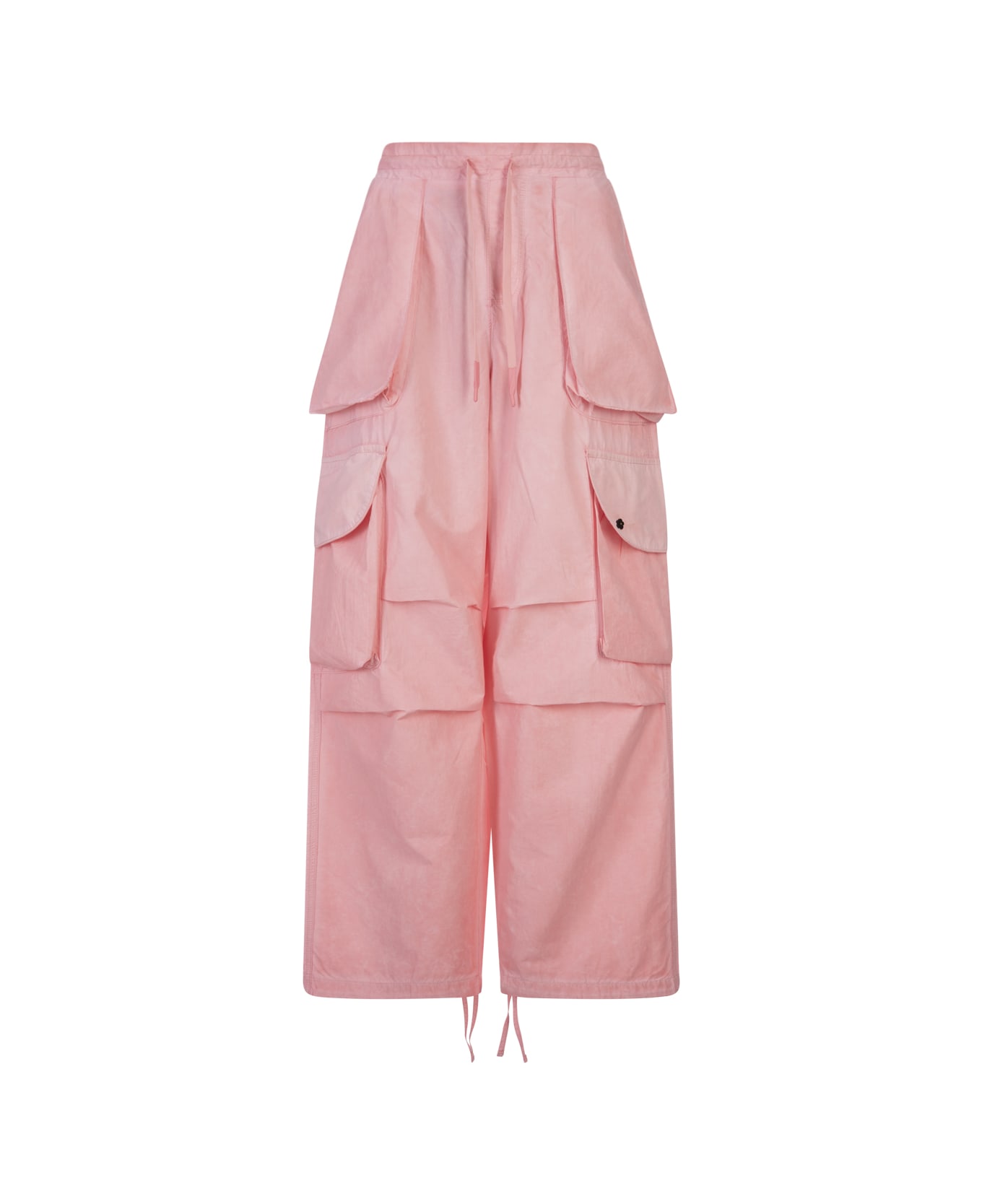 A Paper Kid Pink Cargo Trousers With Logo