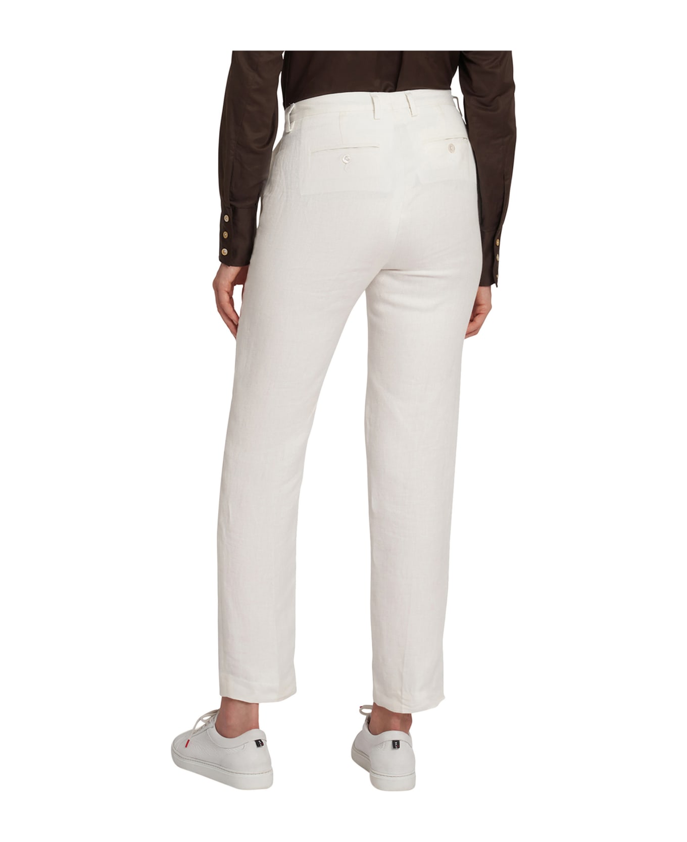 Kiton Trousers Linen - WHITE