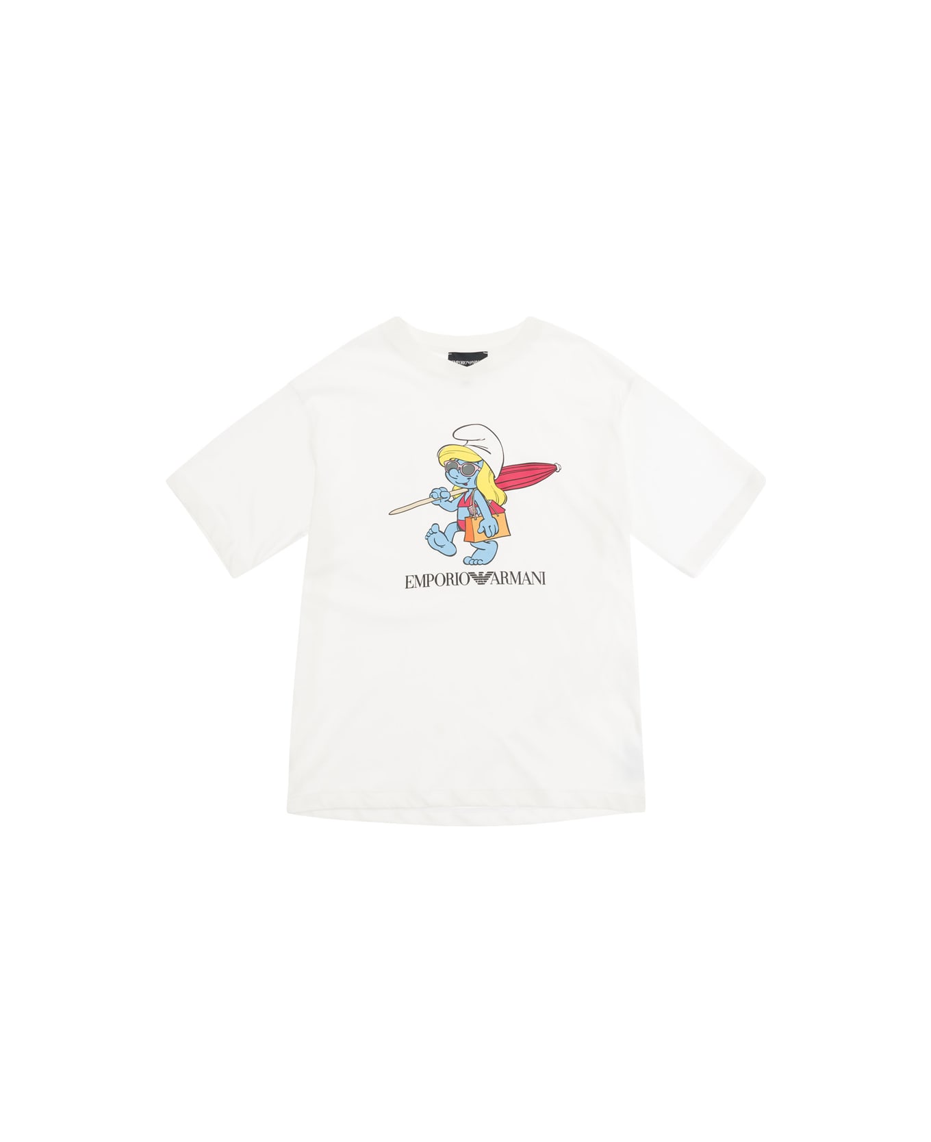 Emporio Armani White Crewneck T-shirt Armani X Smurfs In Cotton Boy - White Tシャツ＆ポロシャツ