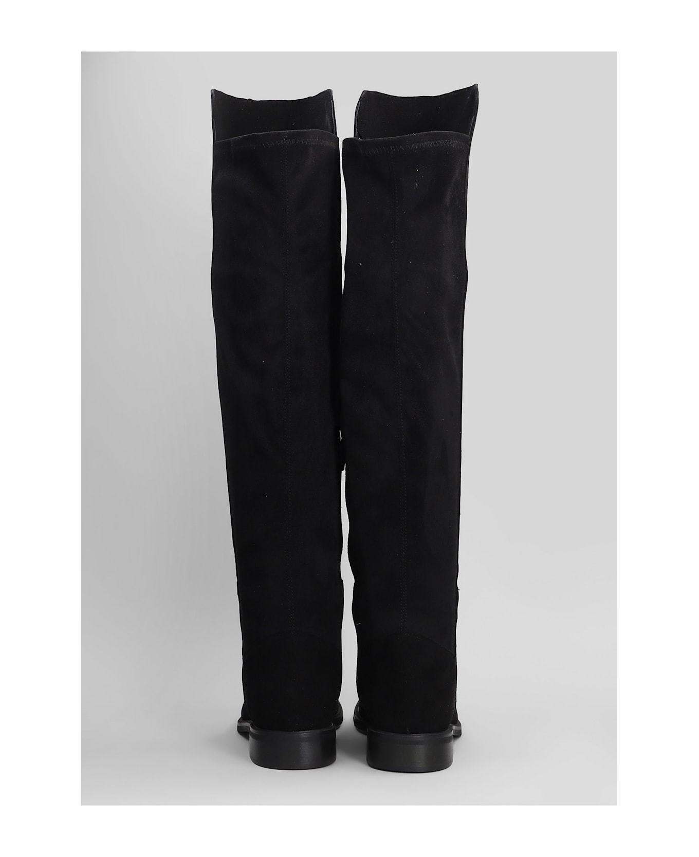 Julie Dee Low Heels Boots In Black Suede - black