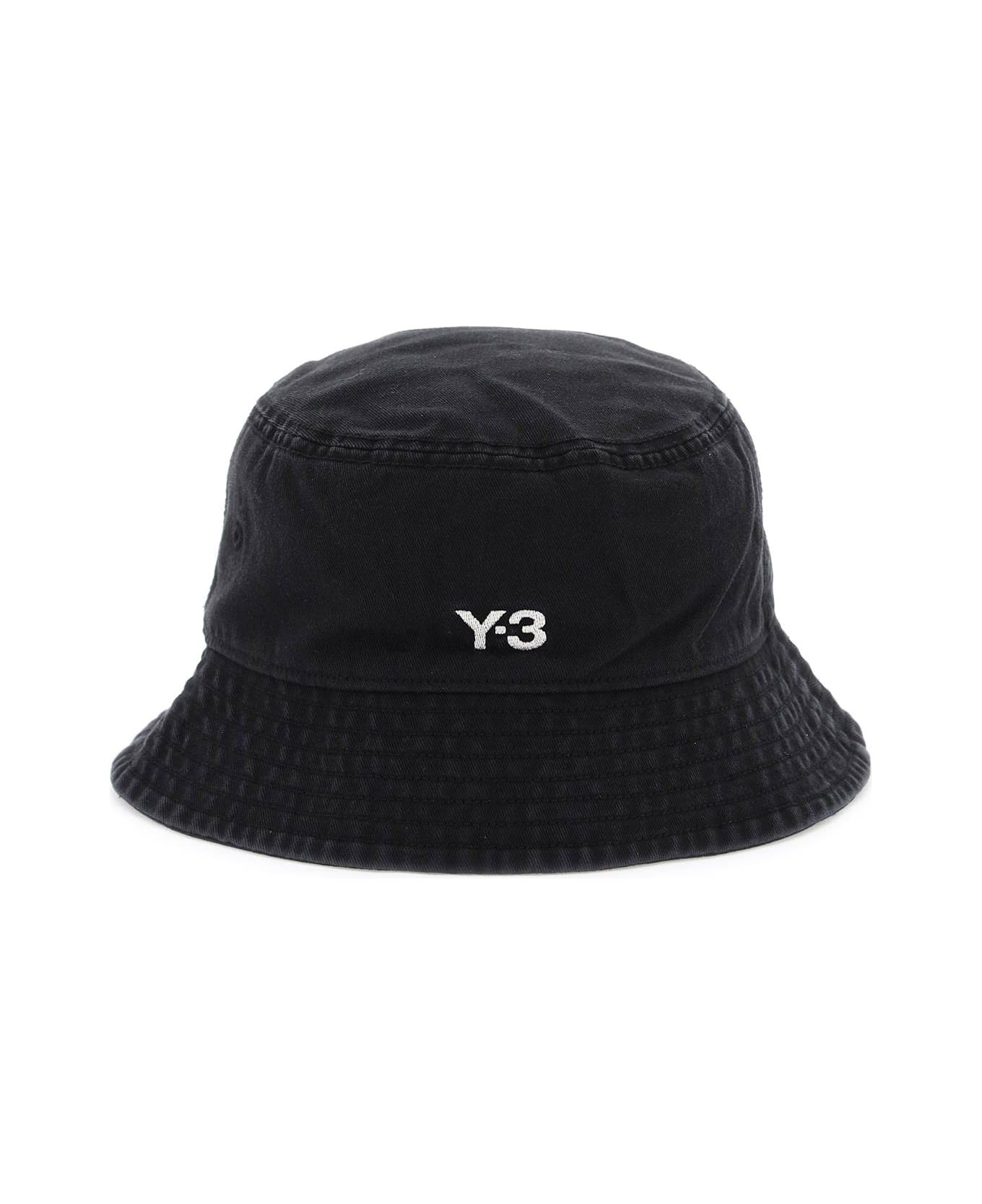 Y-3 Black Bucket Hat With Logo