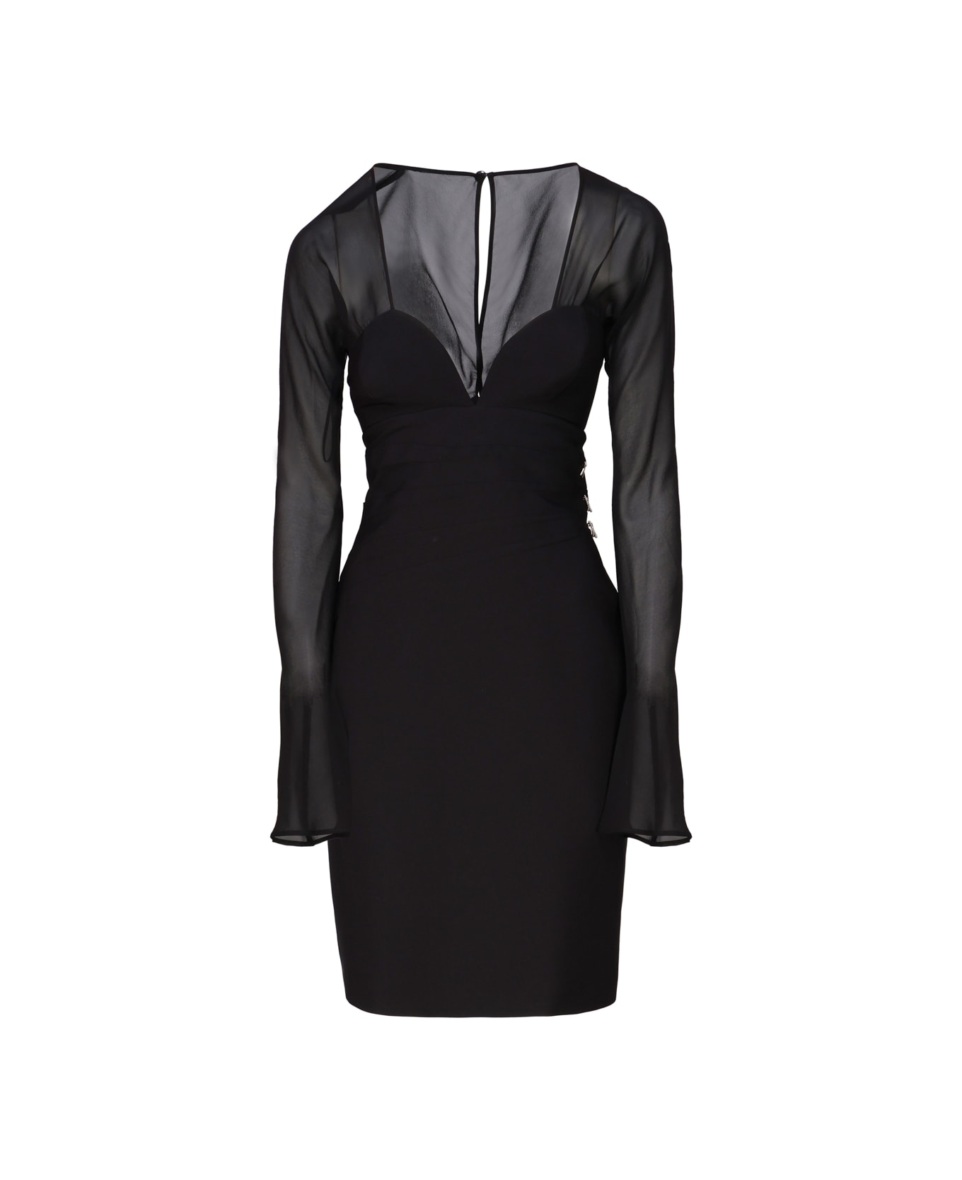 Genny Dress With Contrasting Fabric - Black