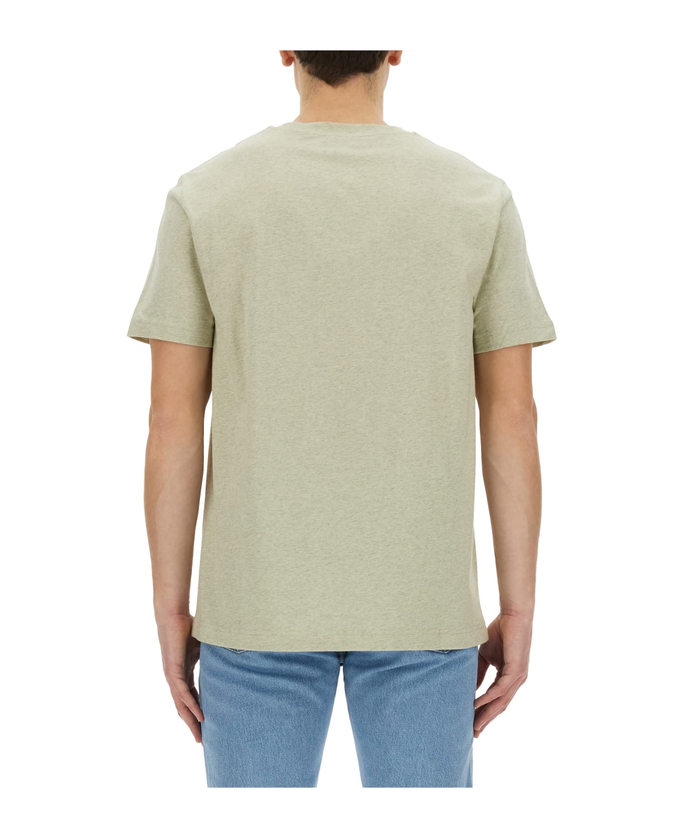 A.P.C. T-shirt With Logo - Pkc Vert Pale Chine シャツ