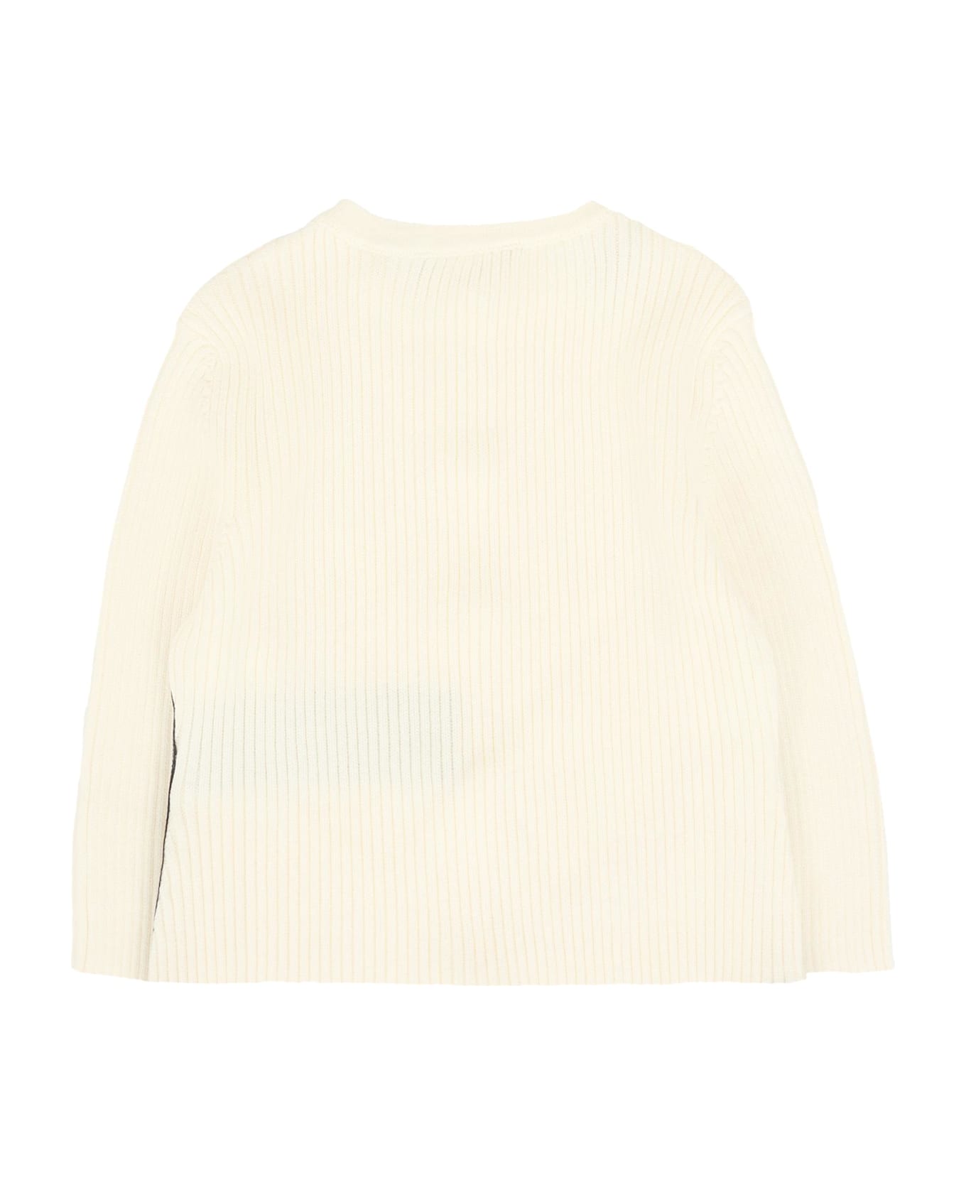 Balmain Ivory Cardigan For Baby Girl With Logo - Ivory