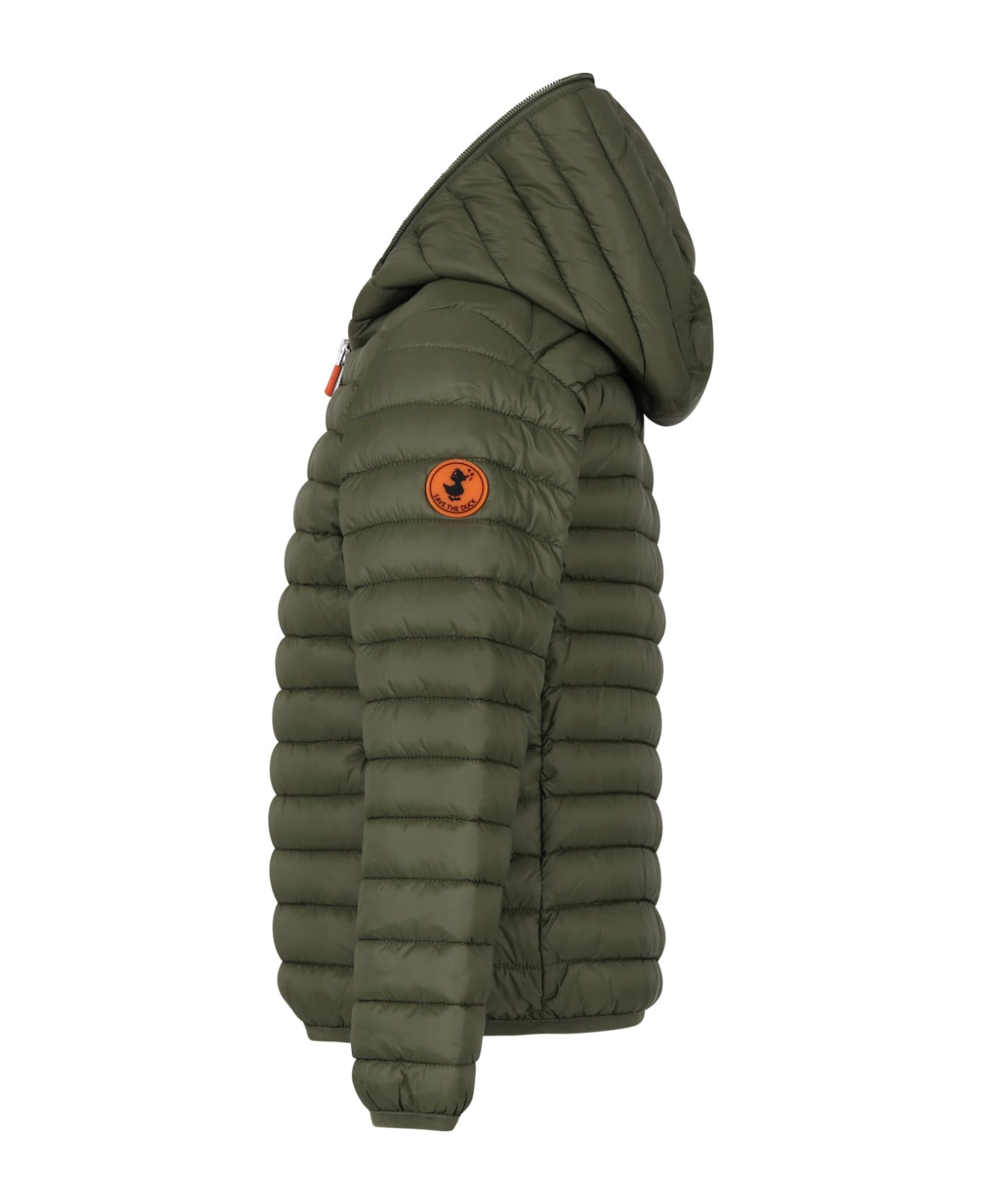 Save the Duck Green Giga Down Jacket For Boy With Logo - Green