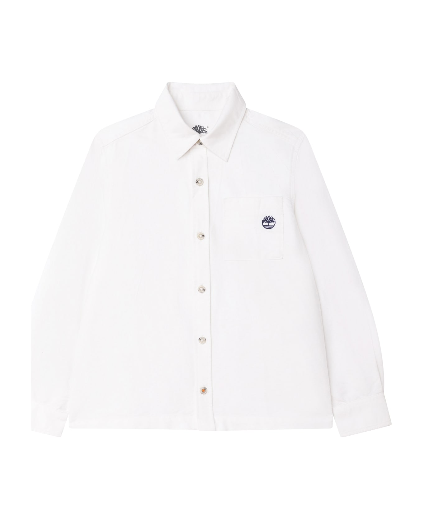 Timberland White Shirt For Boy With Tree - White