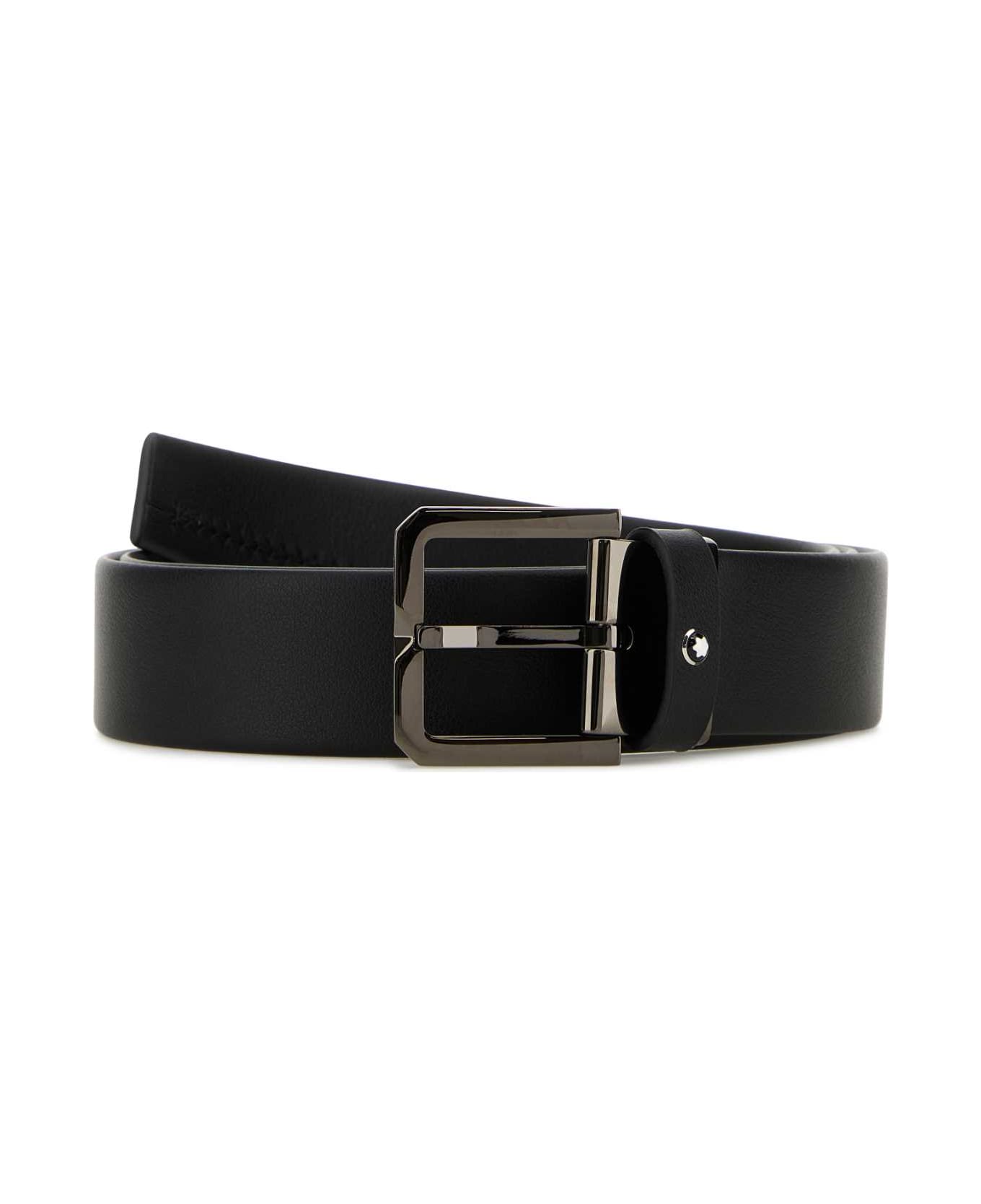 Montblanc Black Leather Belt - 000
