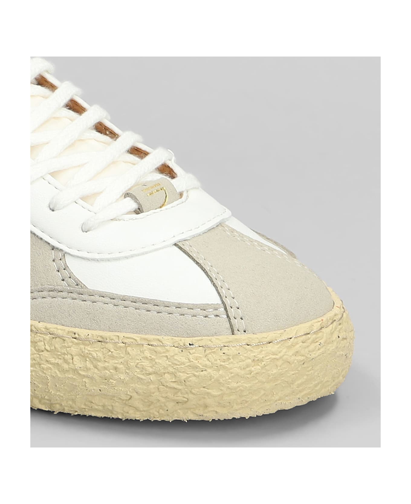 Puraai Olive Spring Sneakers In White Leather - white