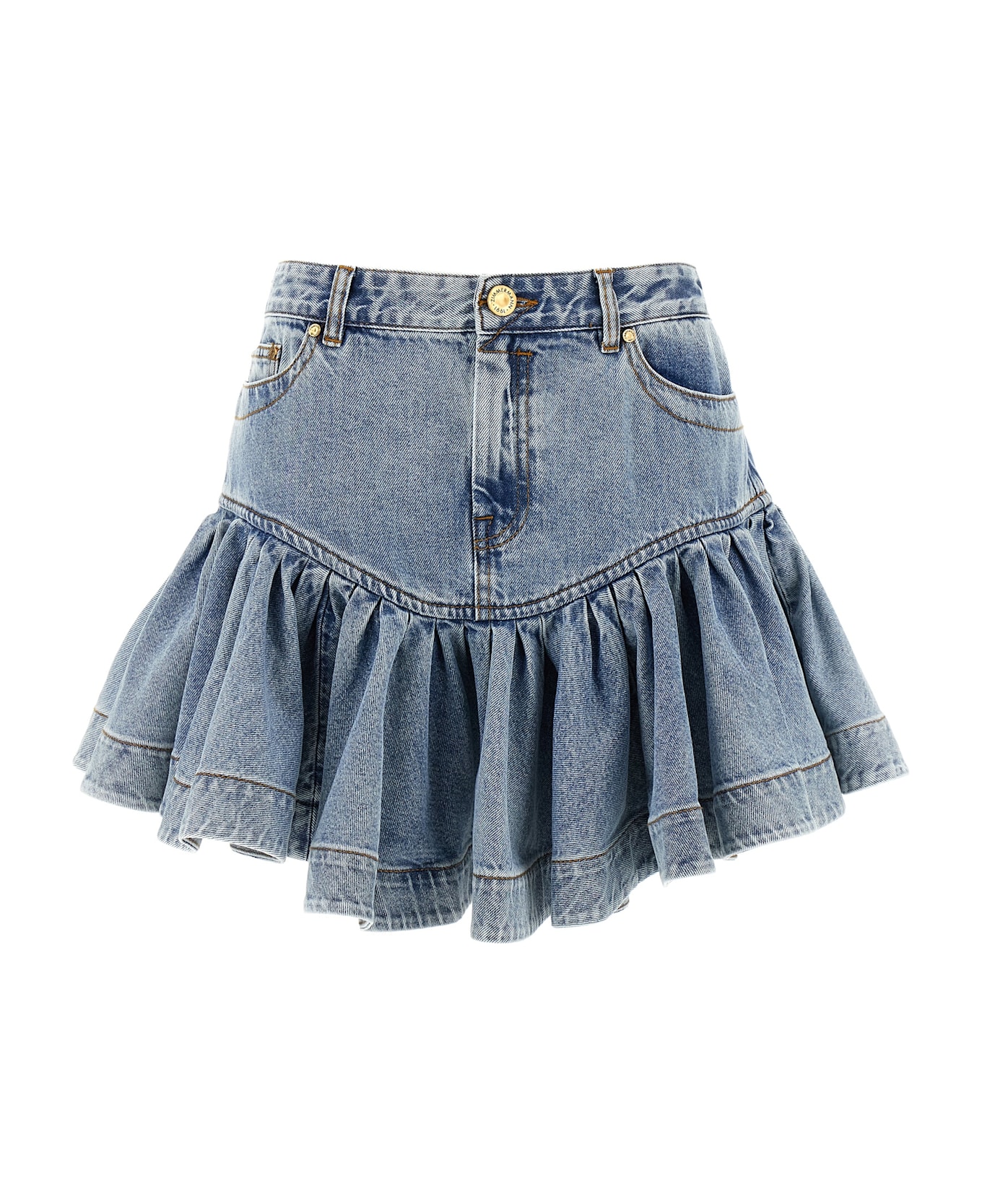 Zimmermann 'denim Frill Mini' Skirt - Blue