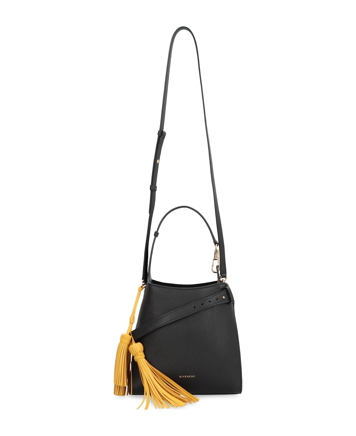 Givenchy Hobo Belted Mini Leather Bag - black