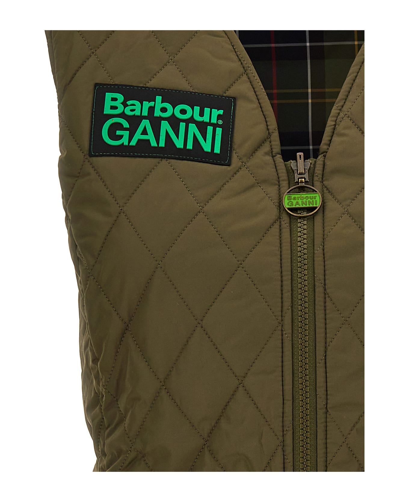 Barbour X Ganni 'betty' Reversible Vest - Green ベスト