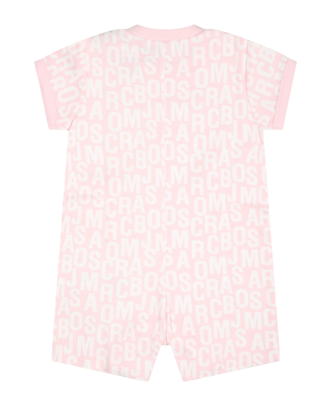 Marc Jacobs Pink Romper For Baby Girl With Logo - Pink ボディスーツ＆セットアップ