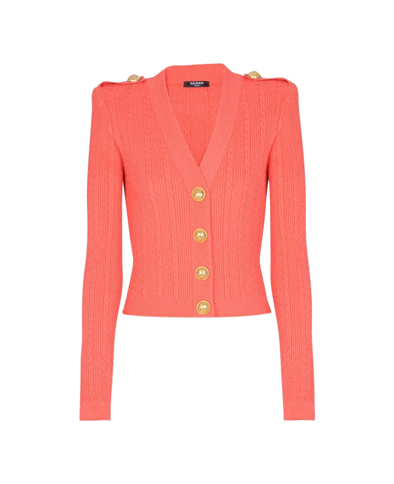 Balmain V-necked Cardigan - Orange