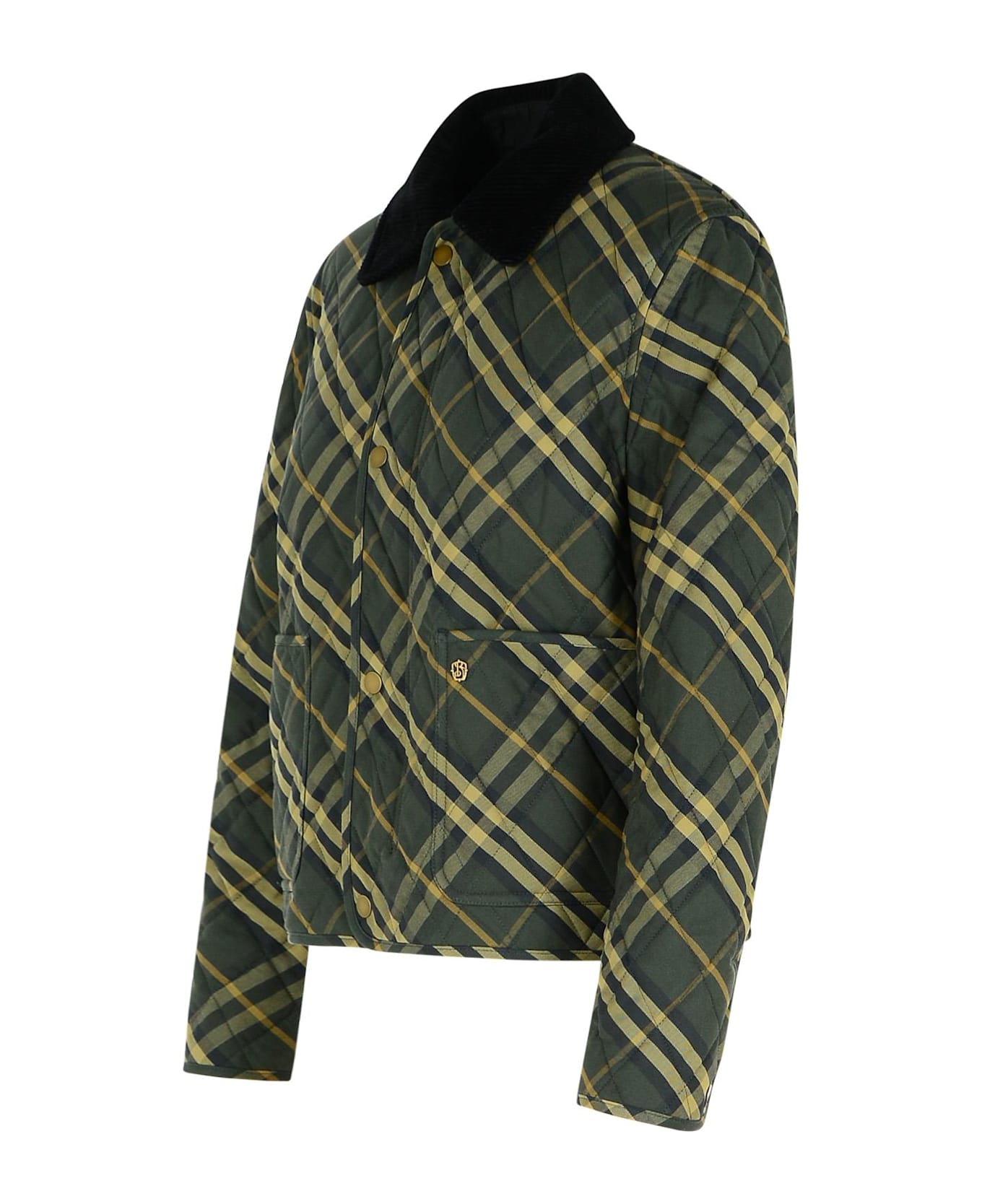 Burberry 
check
 Green Cotton Jacket - MULTICOLOUR