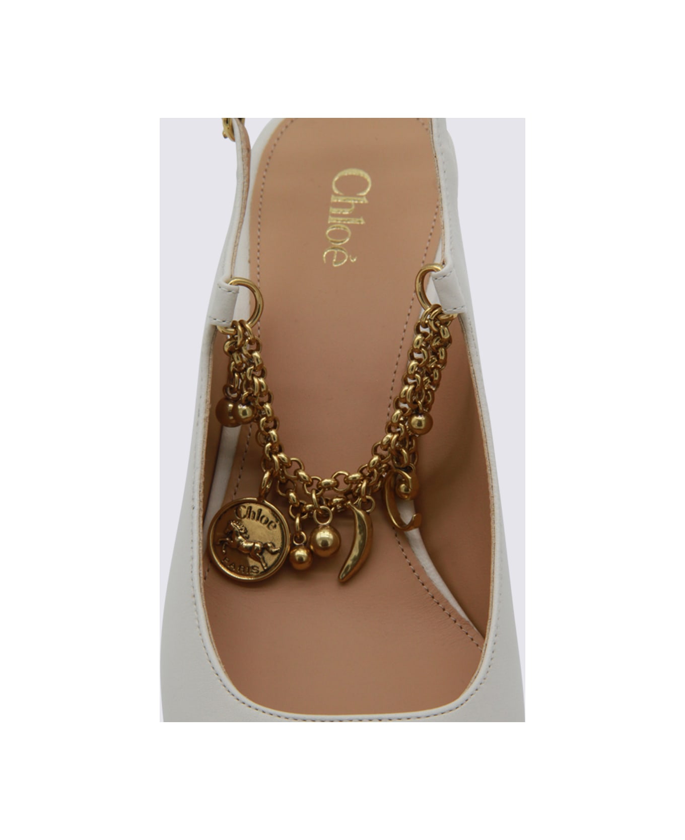 Chloé White Leather Pumps - EGGSHELL