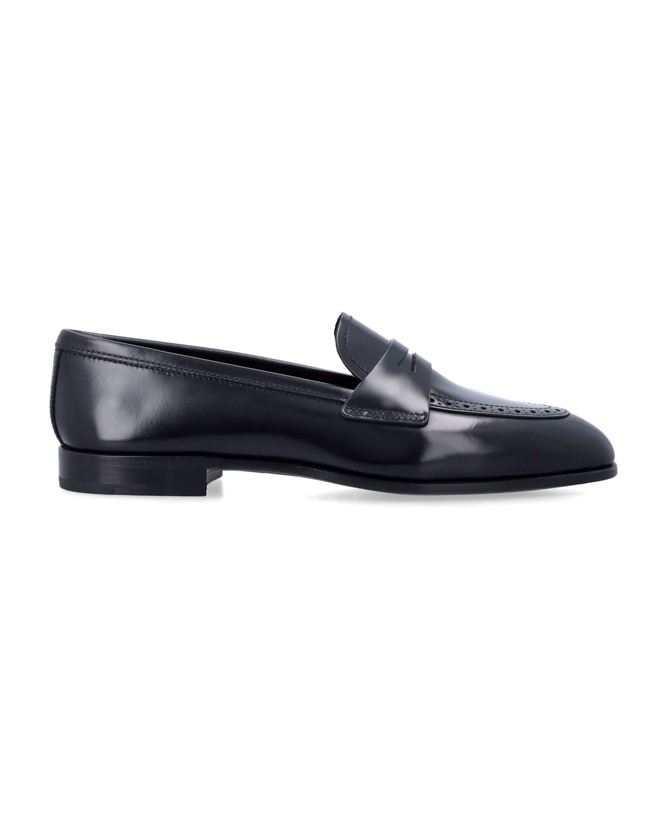 Church's Church S Onyx Fumé Polished Leather Loafer - BLACK