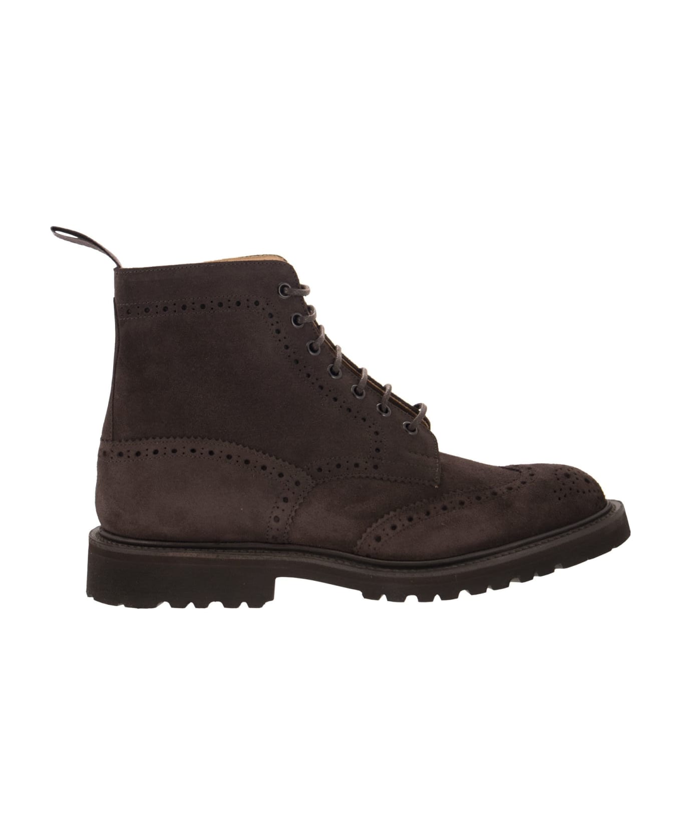 Tricker's Stow - Suede Laced Boot - Coffee
