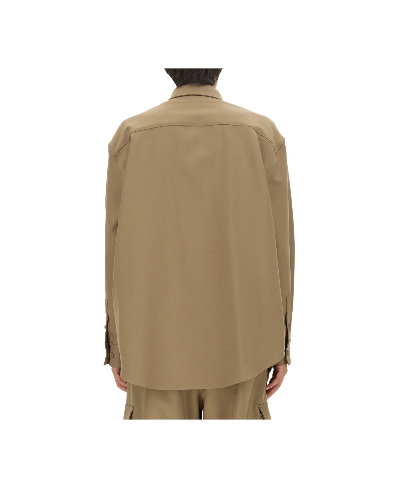 Off-White Oversize Fit Shirt - BEIGE