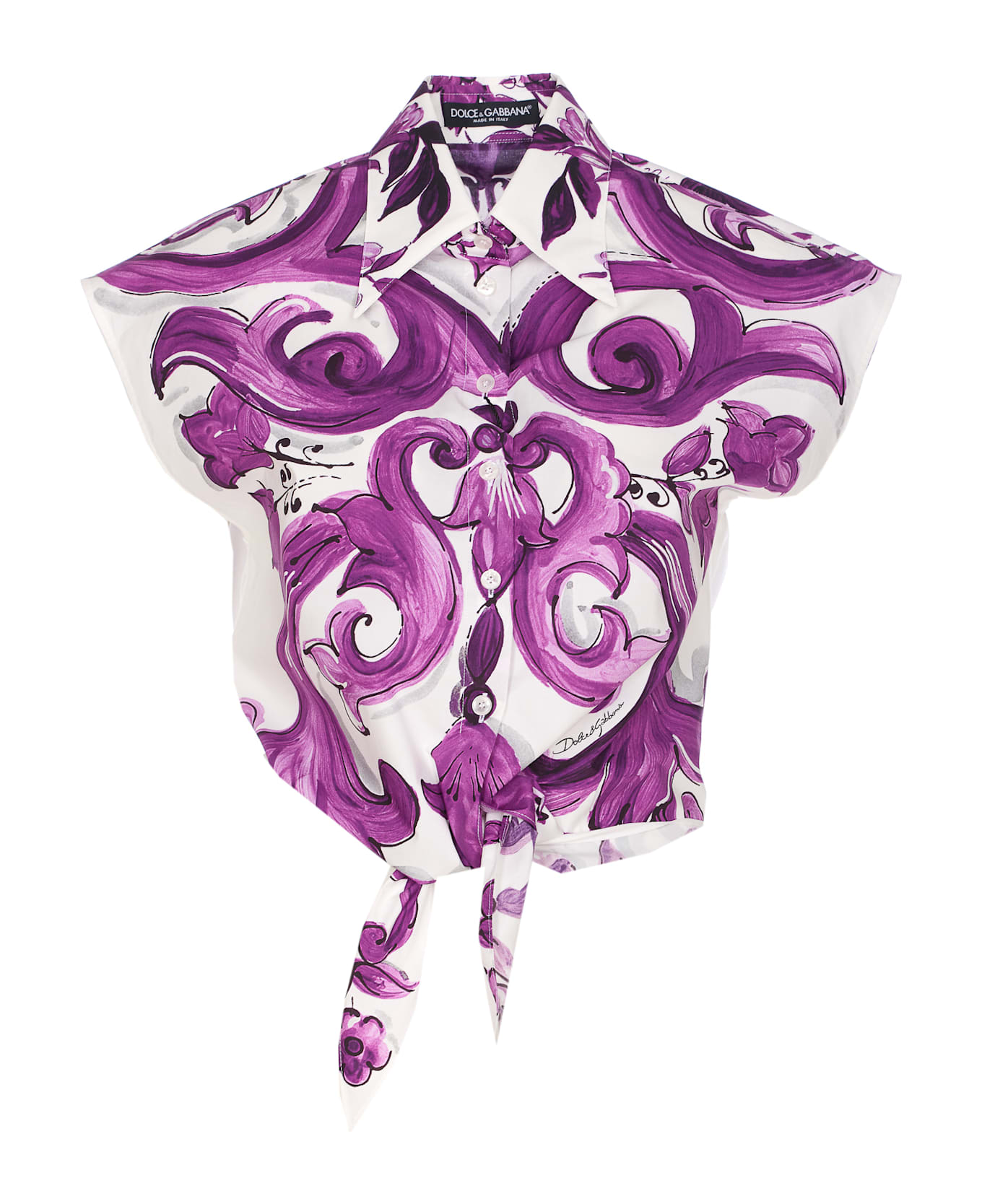 Dolce 
Gabbana Maiolica Print Shirt - Purple