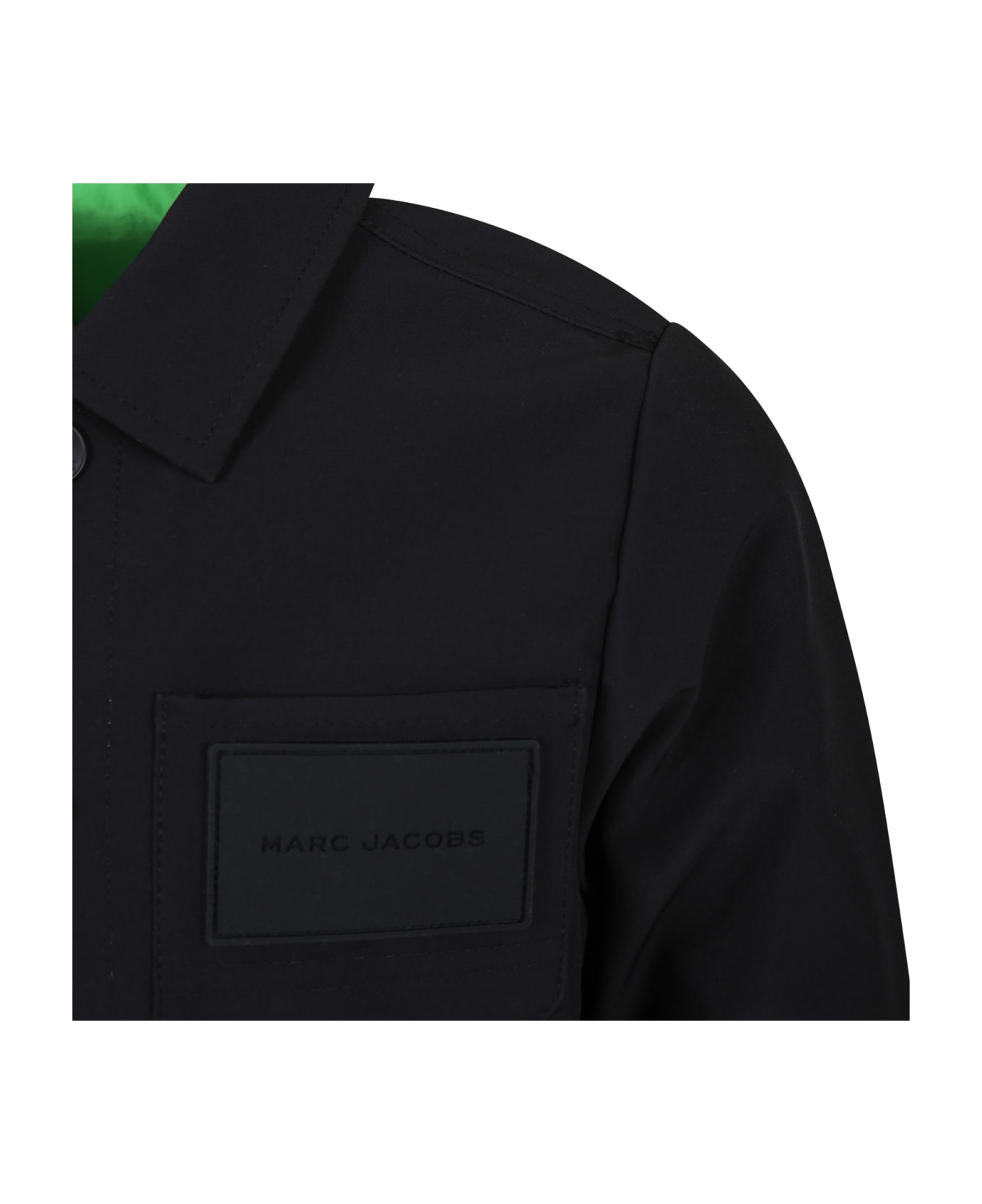 Marc Jacobs Black Jacket For Kids With Logo - Black コート＆ジャケット