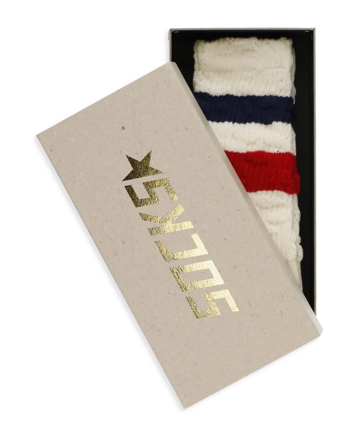 Golden Goose Striped Detail Socks - Old White Red Navy Green Fluo 靴下＆タイツ
