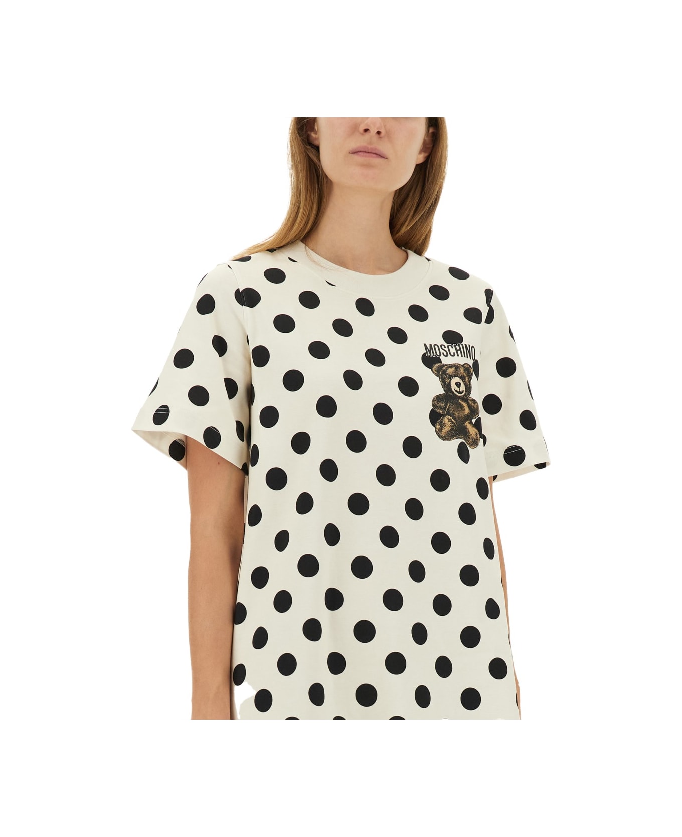 Moschino "teddy Polka Dots" Dress - IVORY