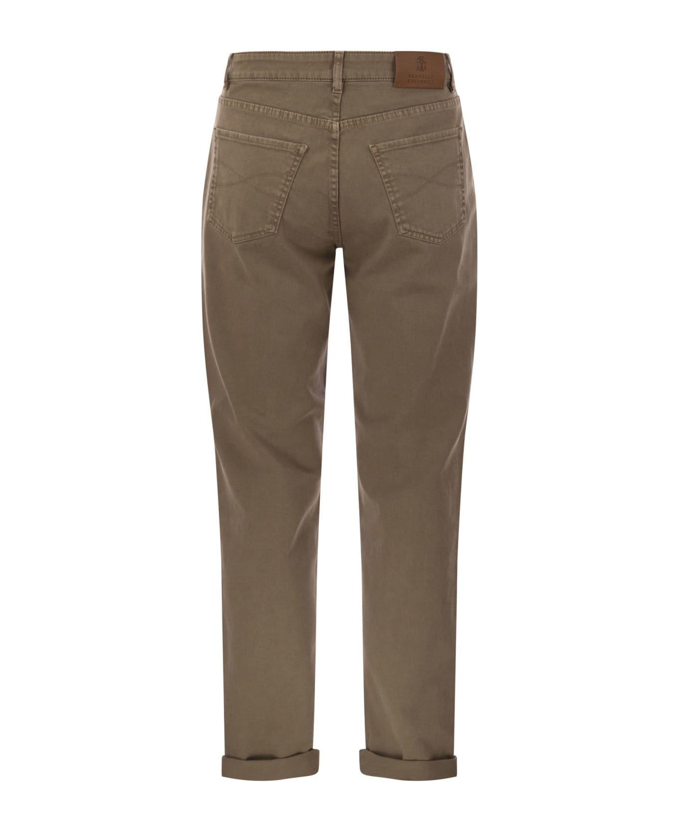 Brunello Cucinelli Five-pocket Traditional Fit Trousers In Light Comfort-dyed Denim - Brown ボトムス