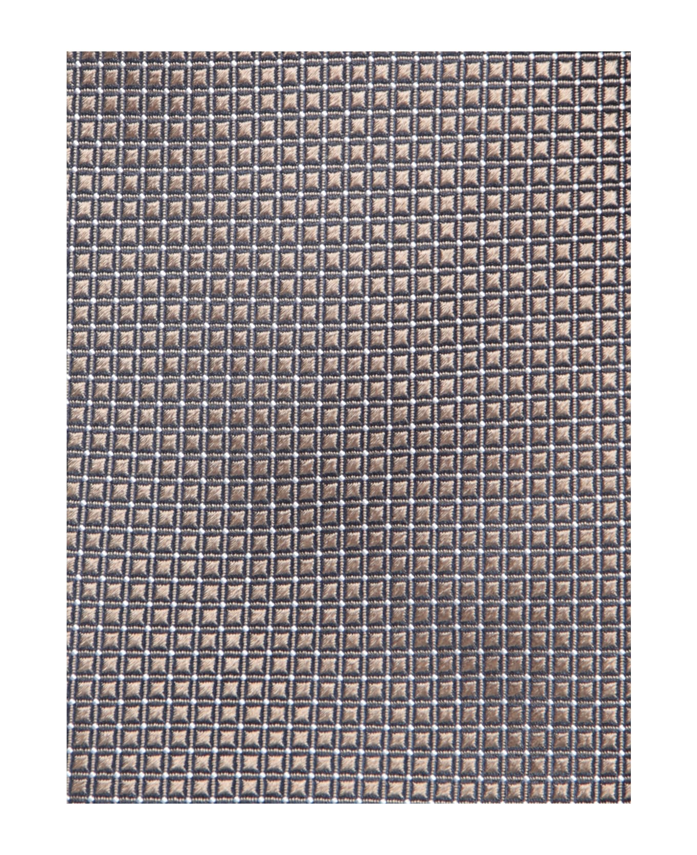 Zegna Pattern Blue/beige Tie - Beige
