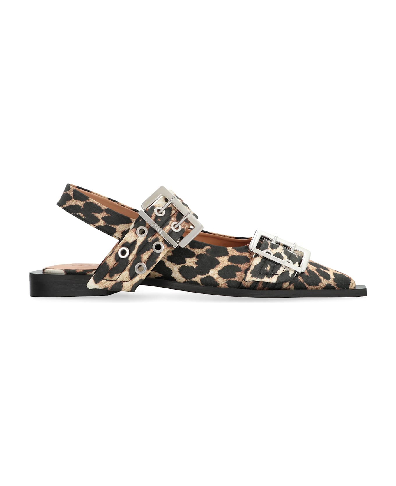 Ganni Feminine Fabric Slingback Pumps - black