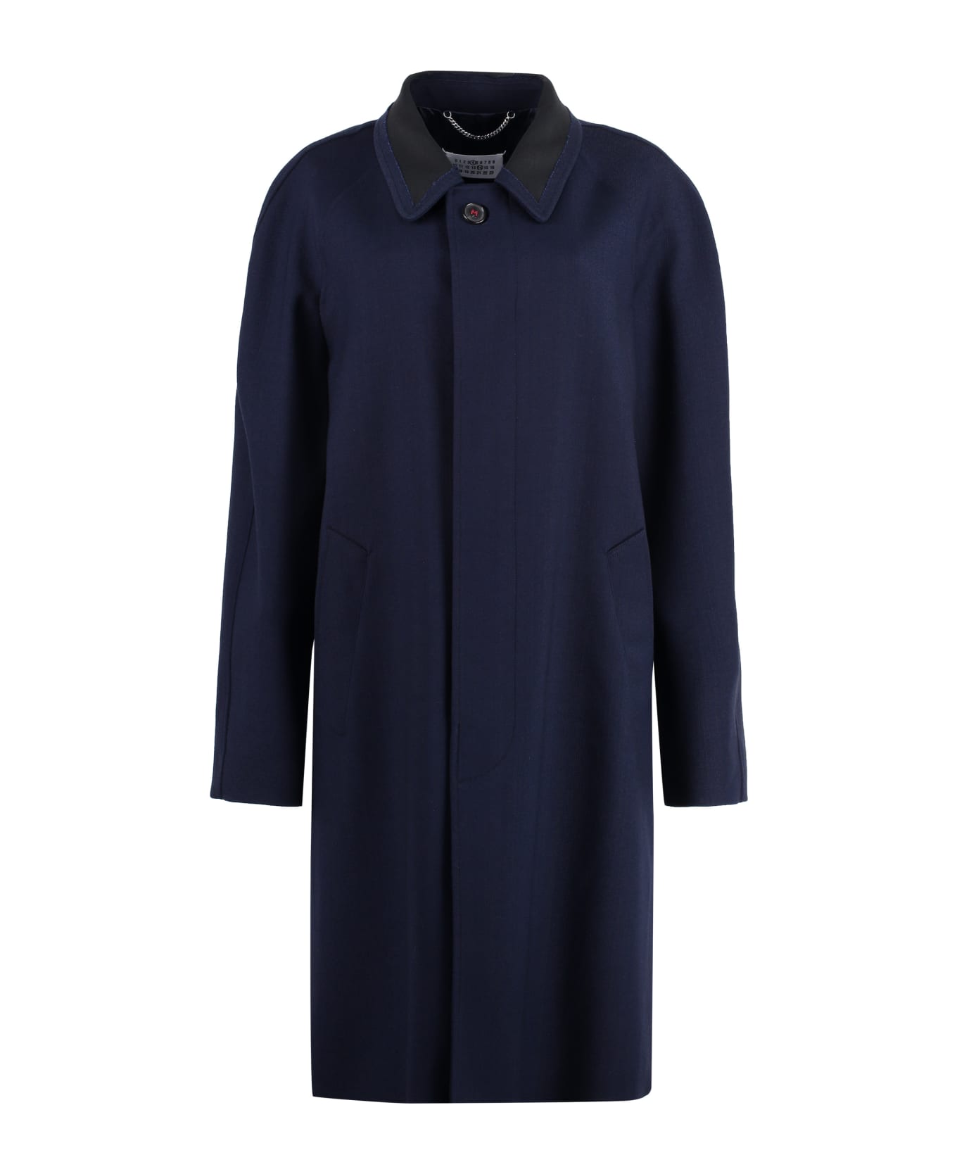 Maison Margiela Single-breasted Wool Coat - Navy Blue