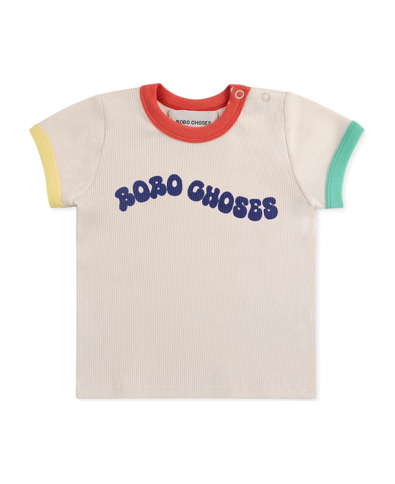 Bobo Choses Ivory T-shirt For Babykids With Logo - Ivory