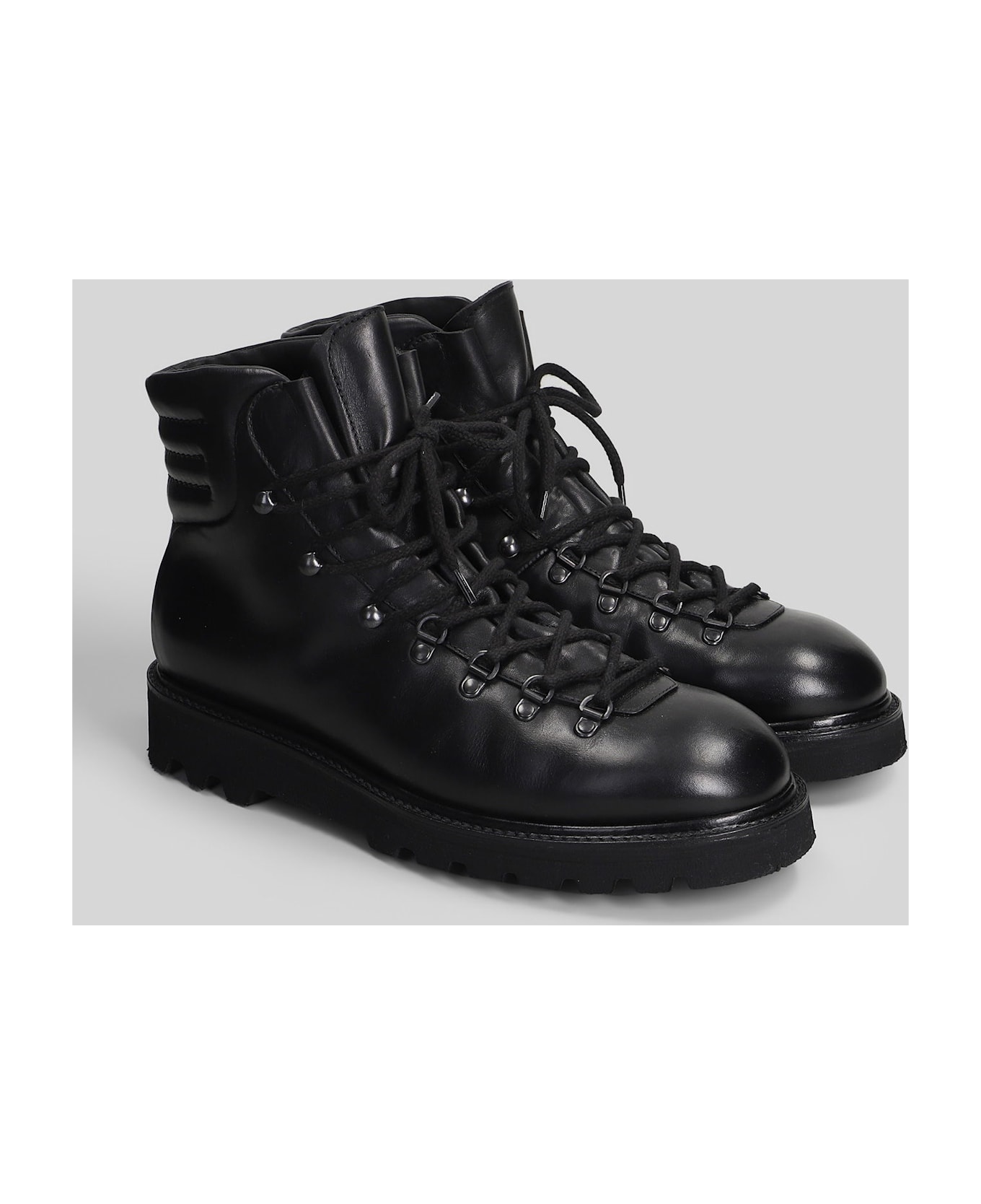 Premiata Elba Ankle Boots In Black Leather - black