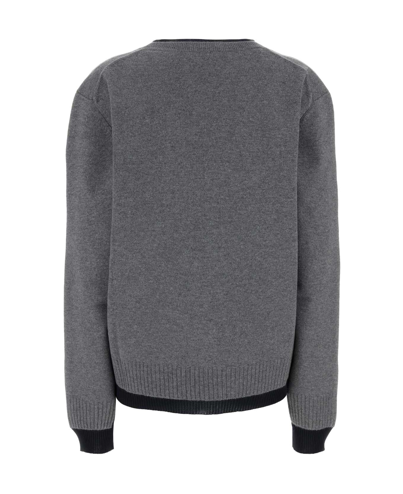 Miu Miu Two-tone Cashmere And Silk Oversize Sweater - GRIGIOBLU