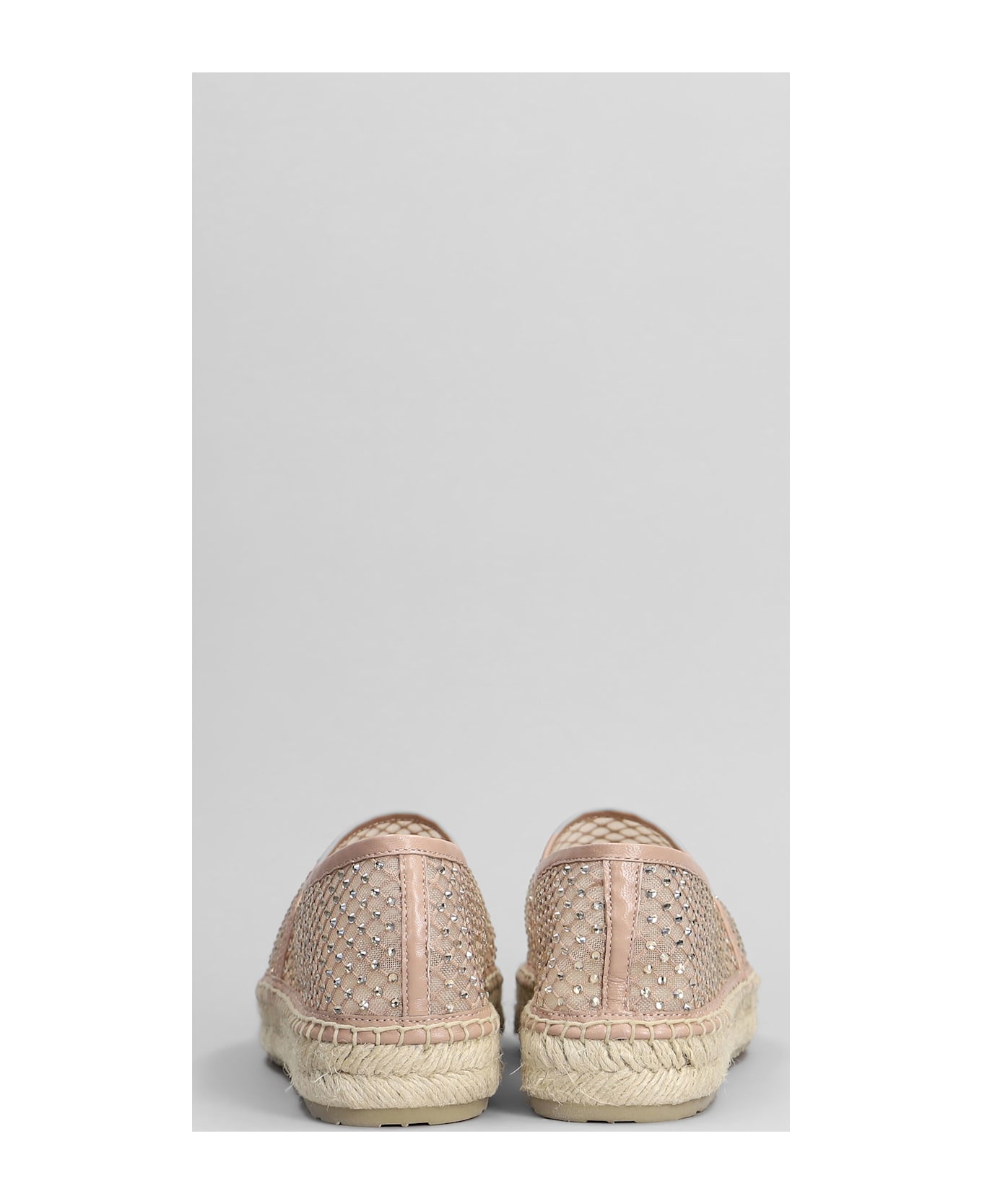 Lola Cruz Carmen Espadrilles In Powder Leather And Fabric - powder