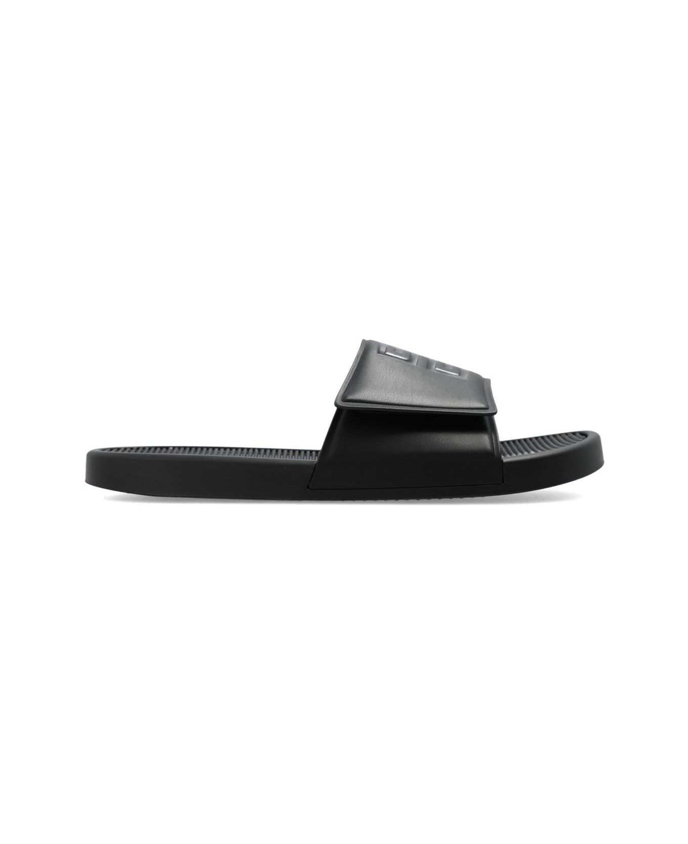 Givenchy 4g Emblem Flat Sandals - Black/white