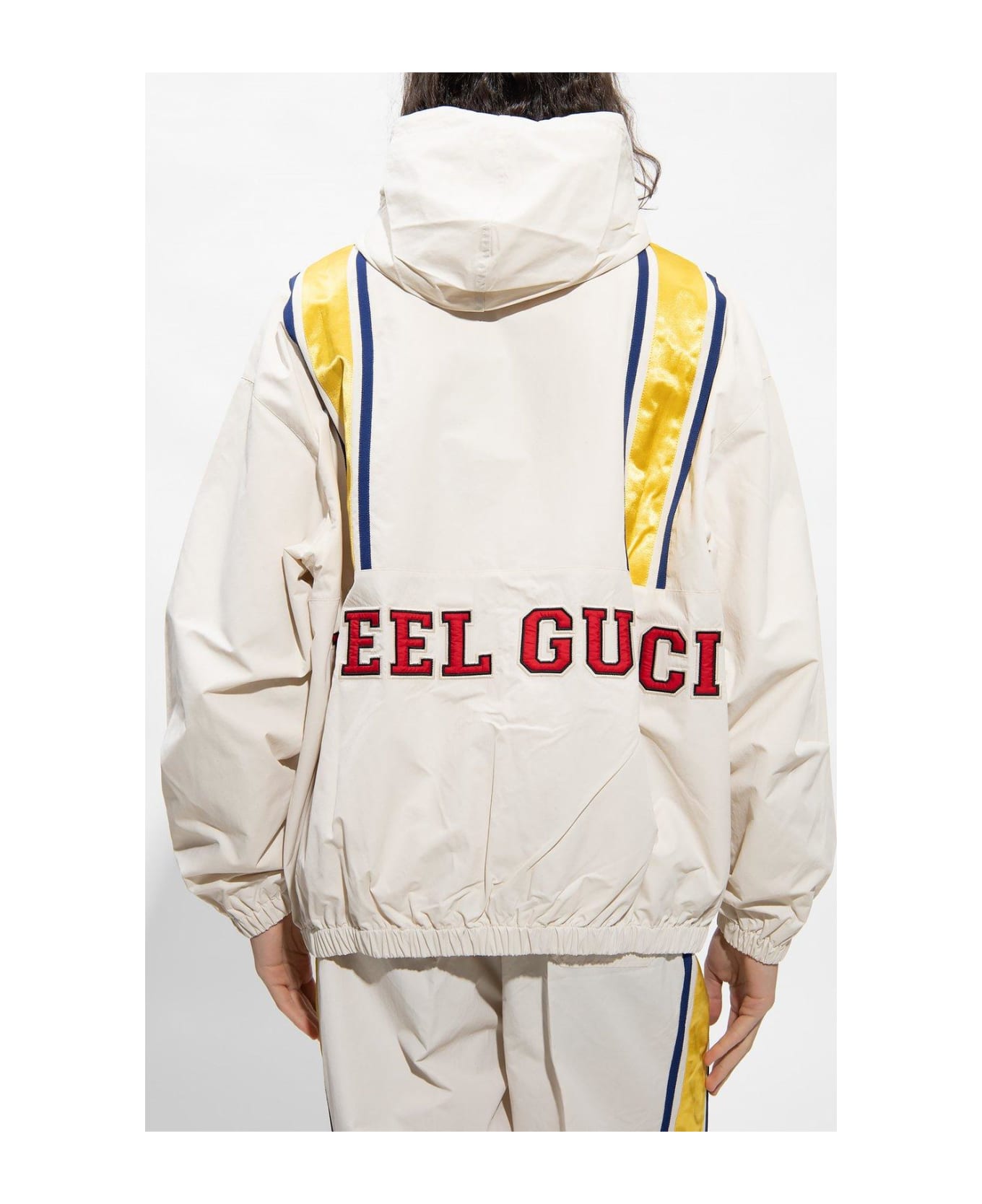 Gucci Striped Detail Hooded Jacket - White
