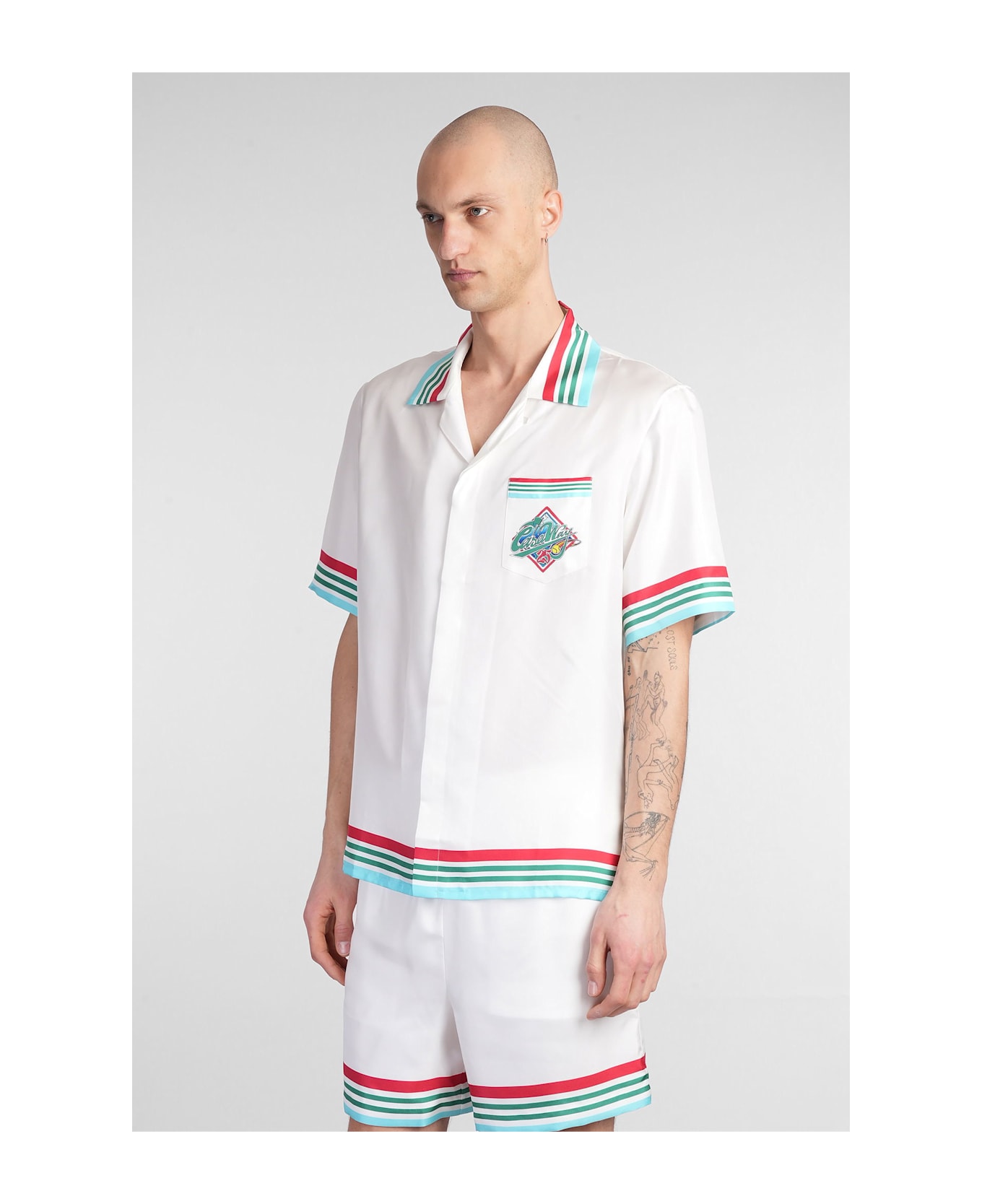 Casablanca Shirt In White Silk - white