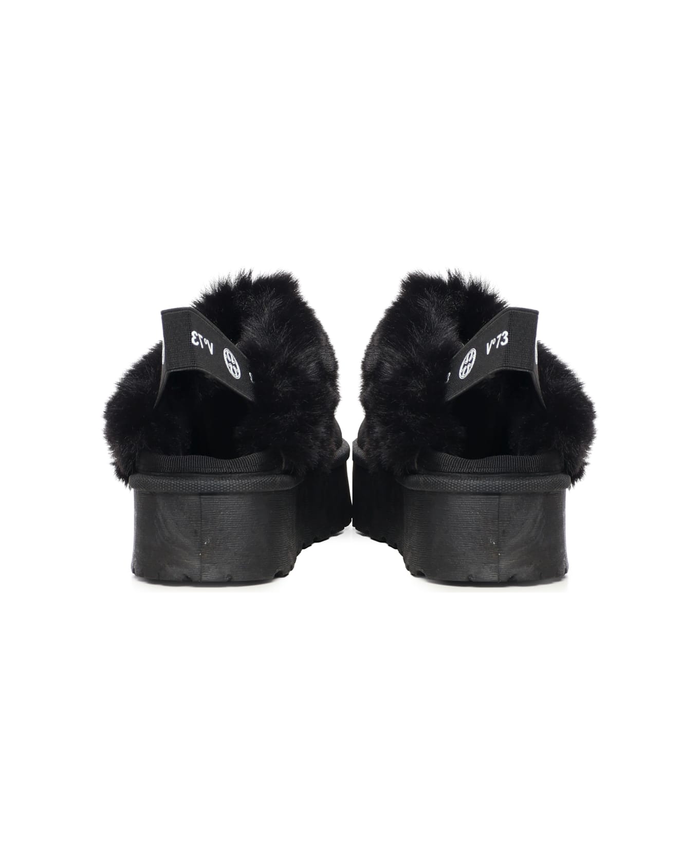 V73 Sophie Slippers With Logo - Black