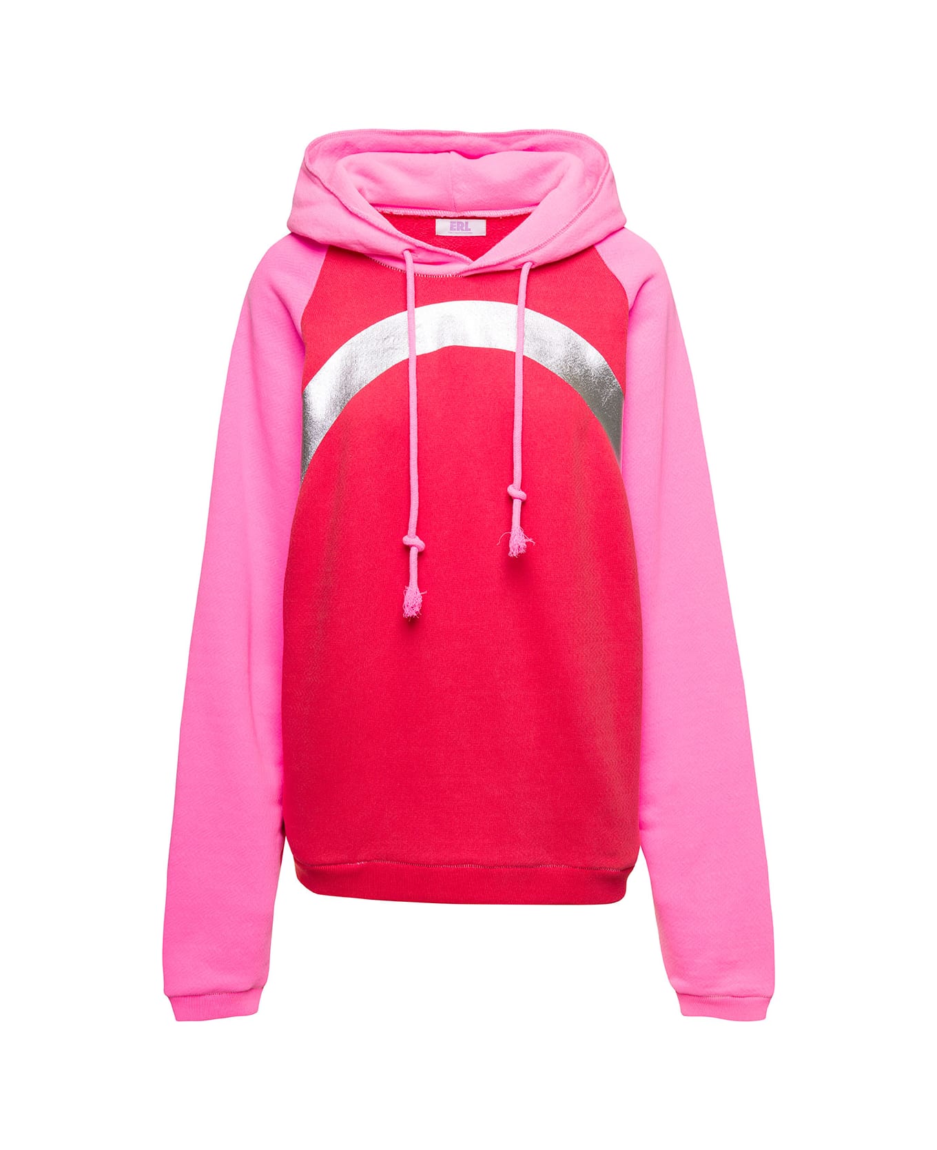 ERL 'rainbow' Multicolor Oversized Hoodie In Cotton Woman - Pink