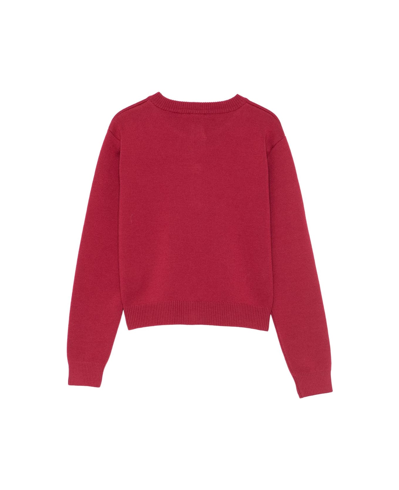 Fendi Kids Cardigan With Buttons And Embroidered Logo - Red