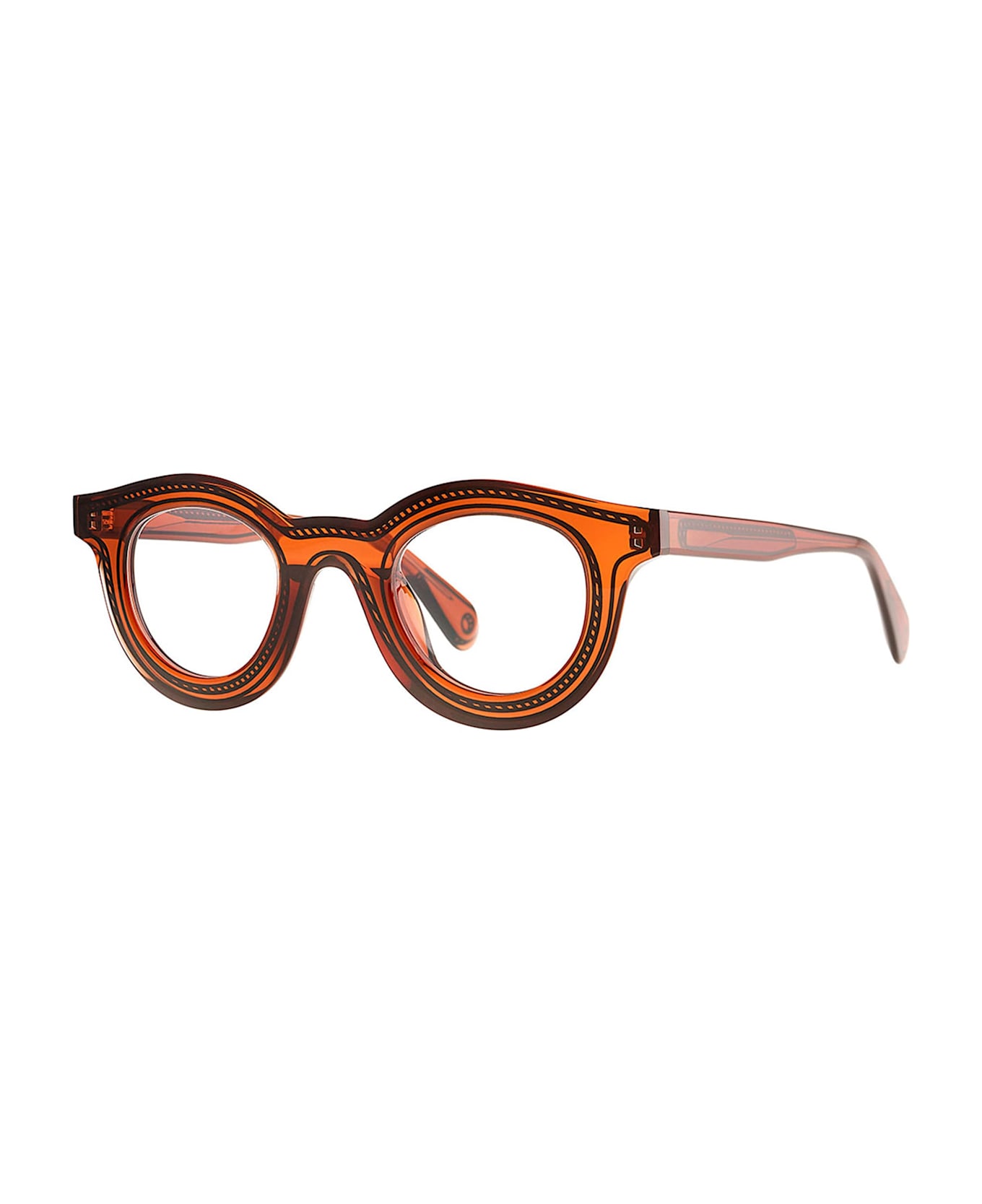 Theo Eyewear Yh - 008 Transparent Red Brown Rx Glasses - brown