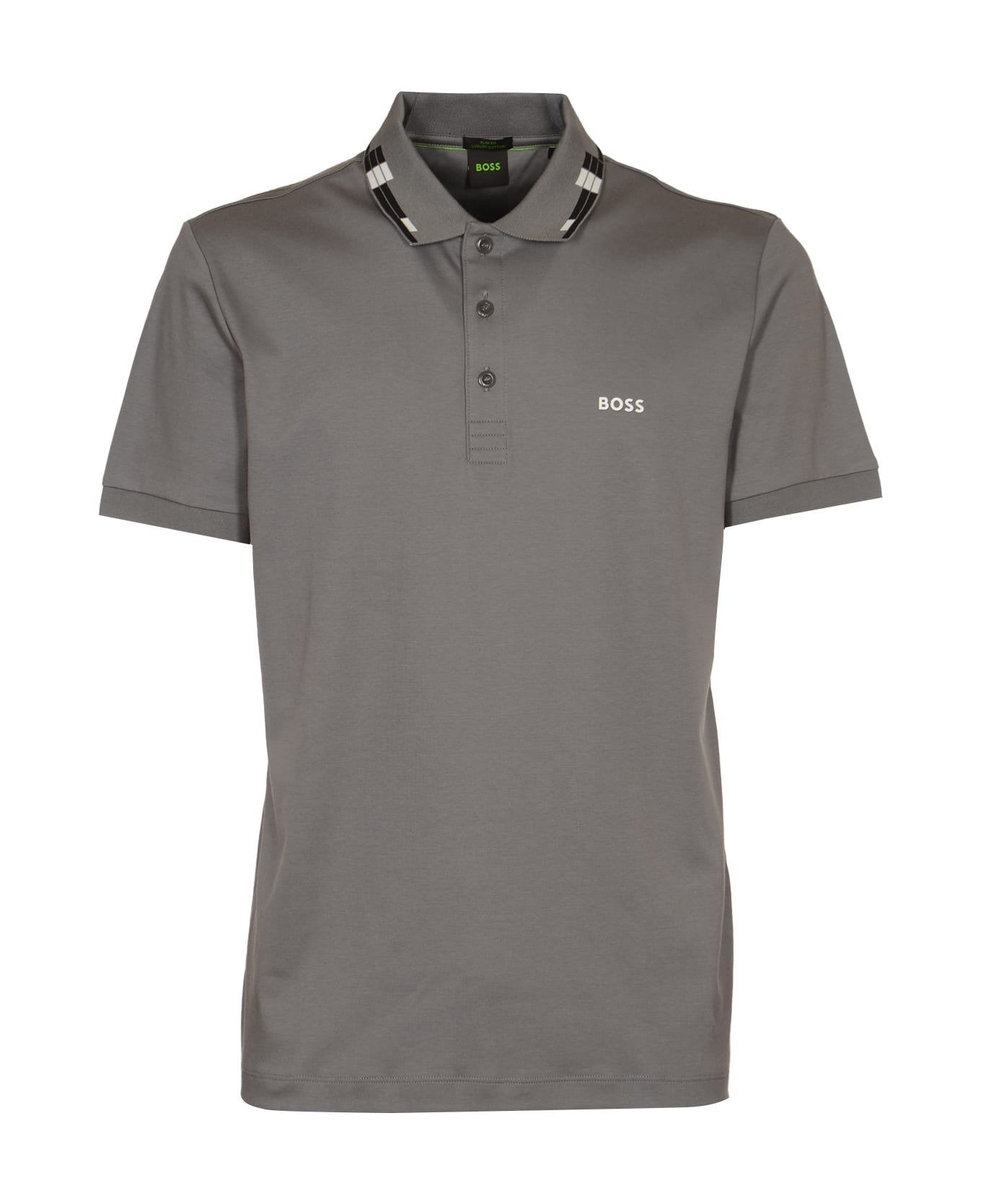 Hugo Boss Short-sleeved Cotton Polo Shirt - Medium Grey