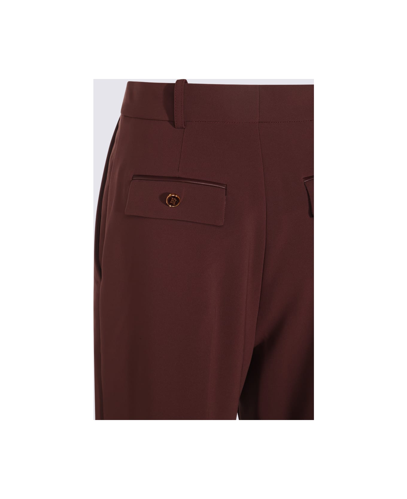 Elisabetta Franchi Brown Pants - MERLOT
